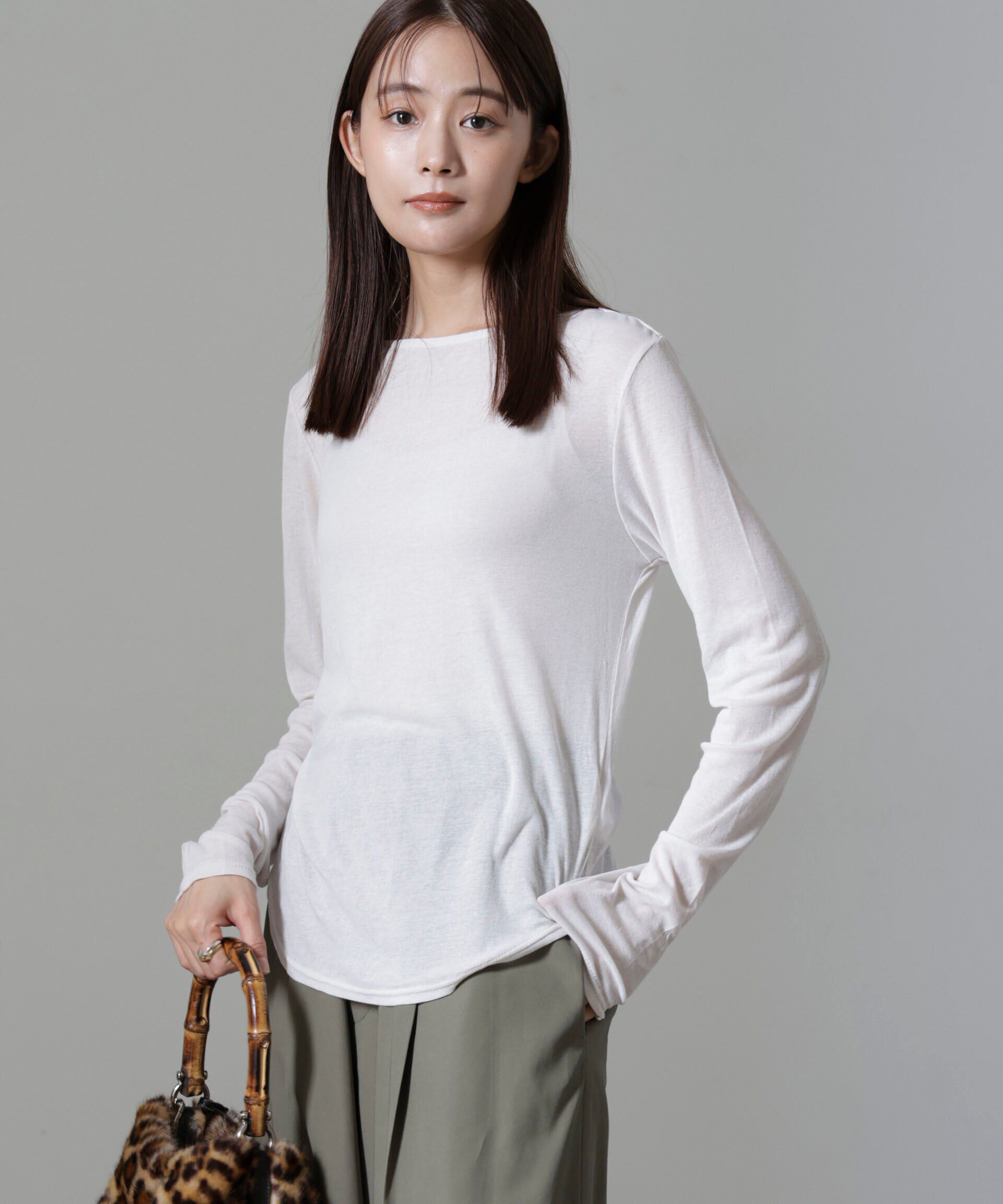 nano･universe「シアーガーゼボートネックトップス」|Tシャツ・カットソー|