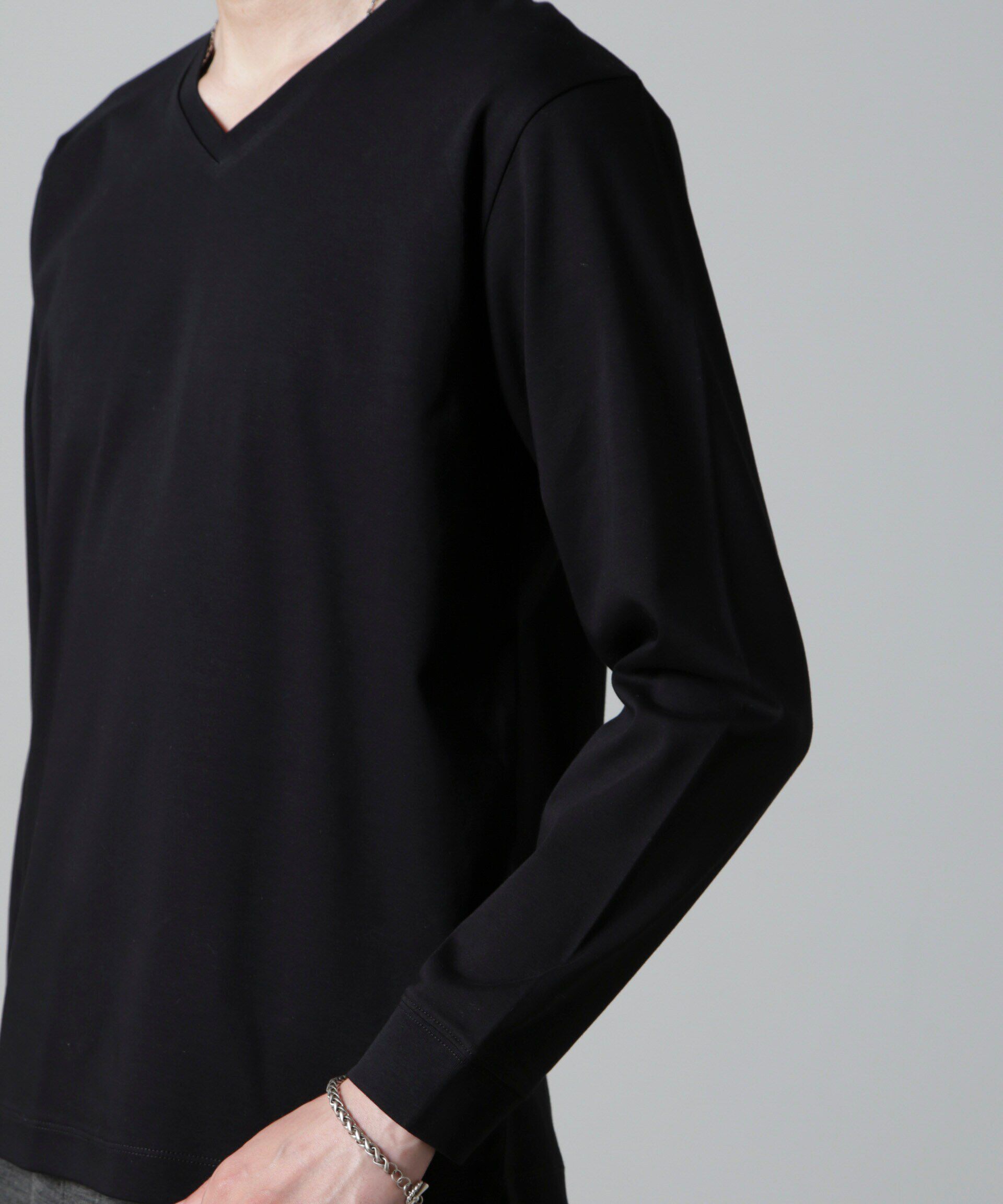 nano･universe「アンチスメルＶネックTシャツ 長袖」|Tシャツ・カットソー|