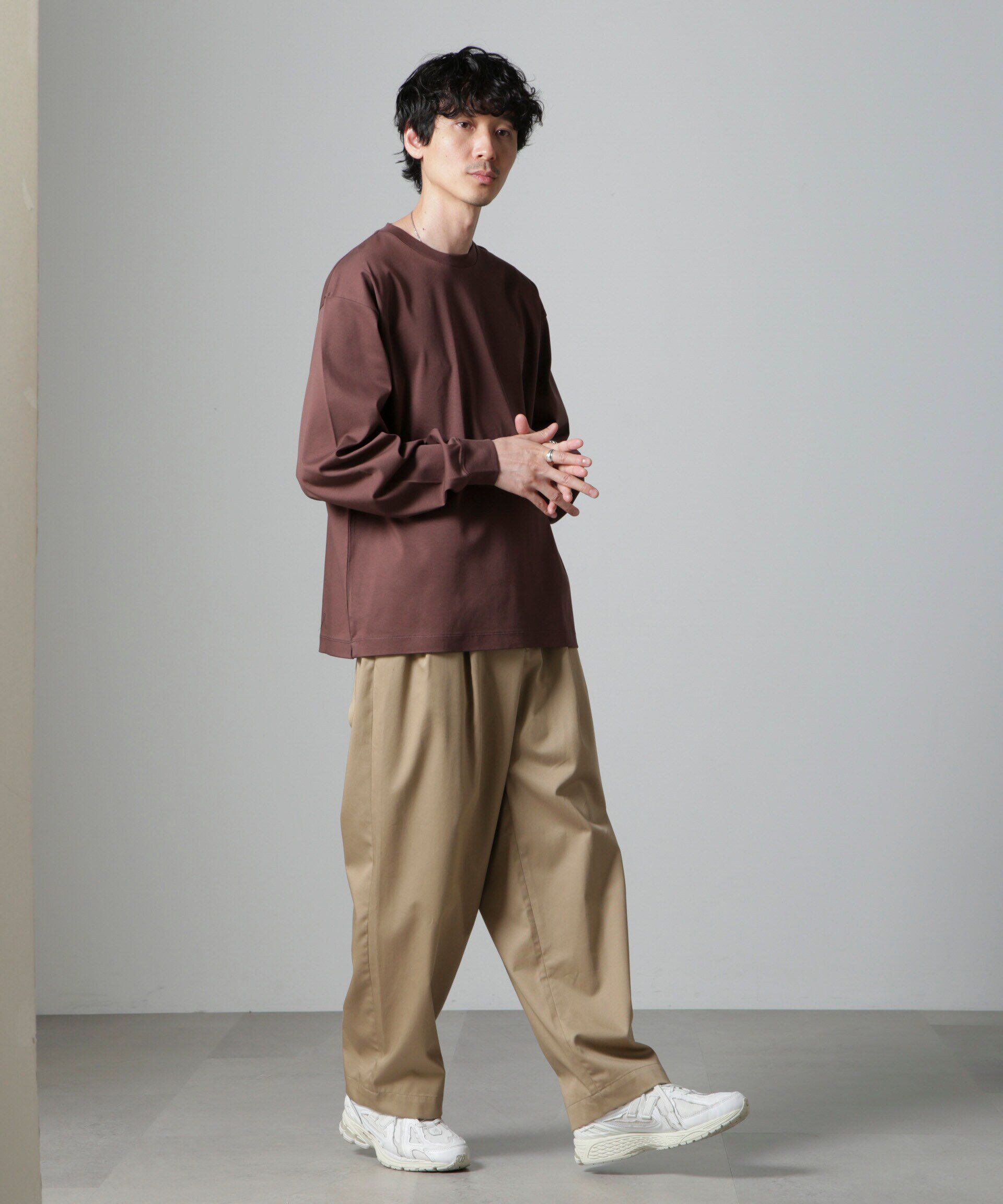 nano･universe「アンチスメル BIG クルーネックTシャツ 長袖」|Tシャツ・カットソー|