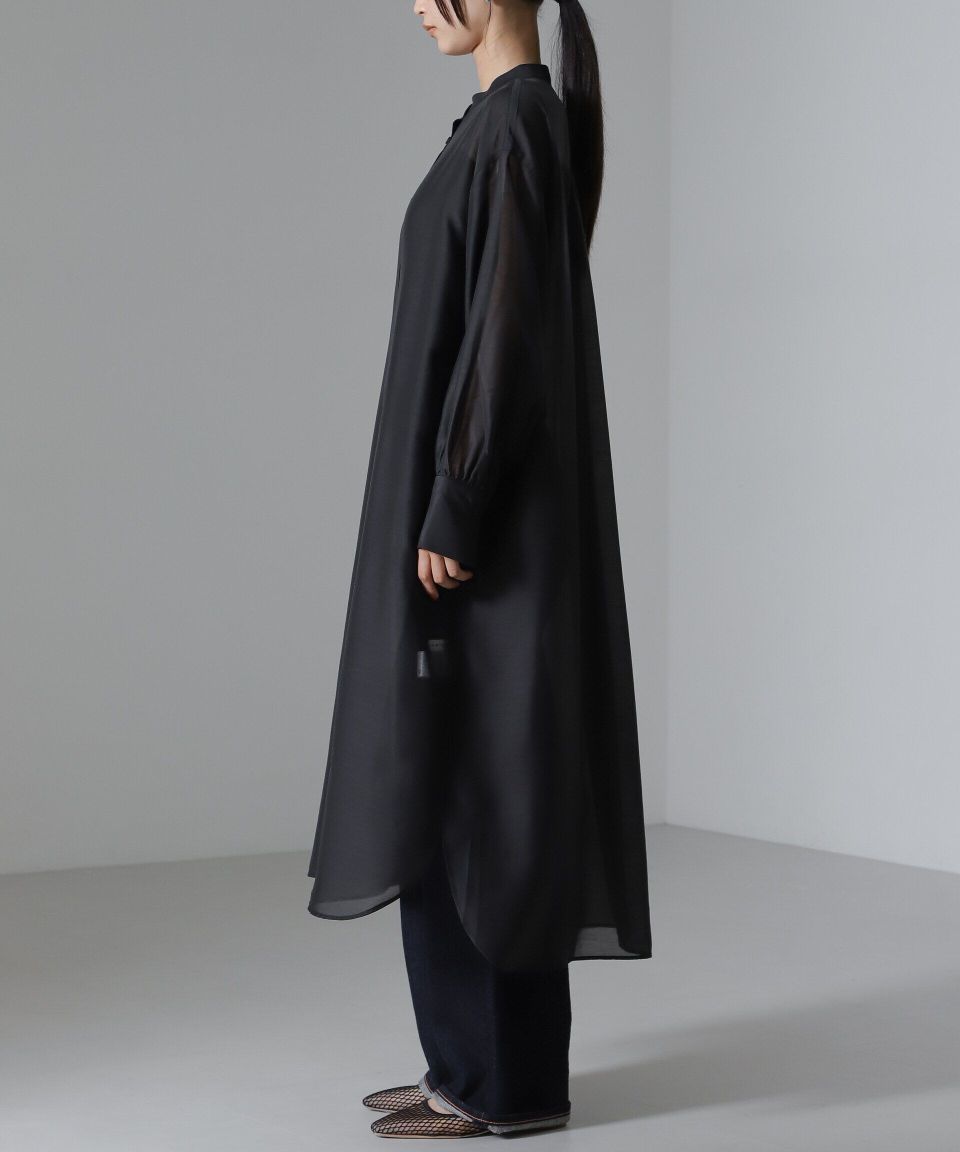 nano･universe「シアーマキシシャツワンピース」|ワンピース|