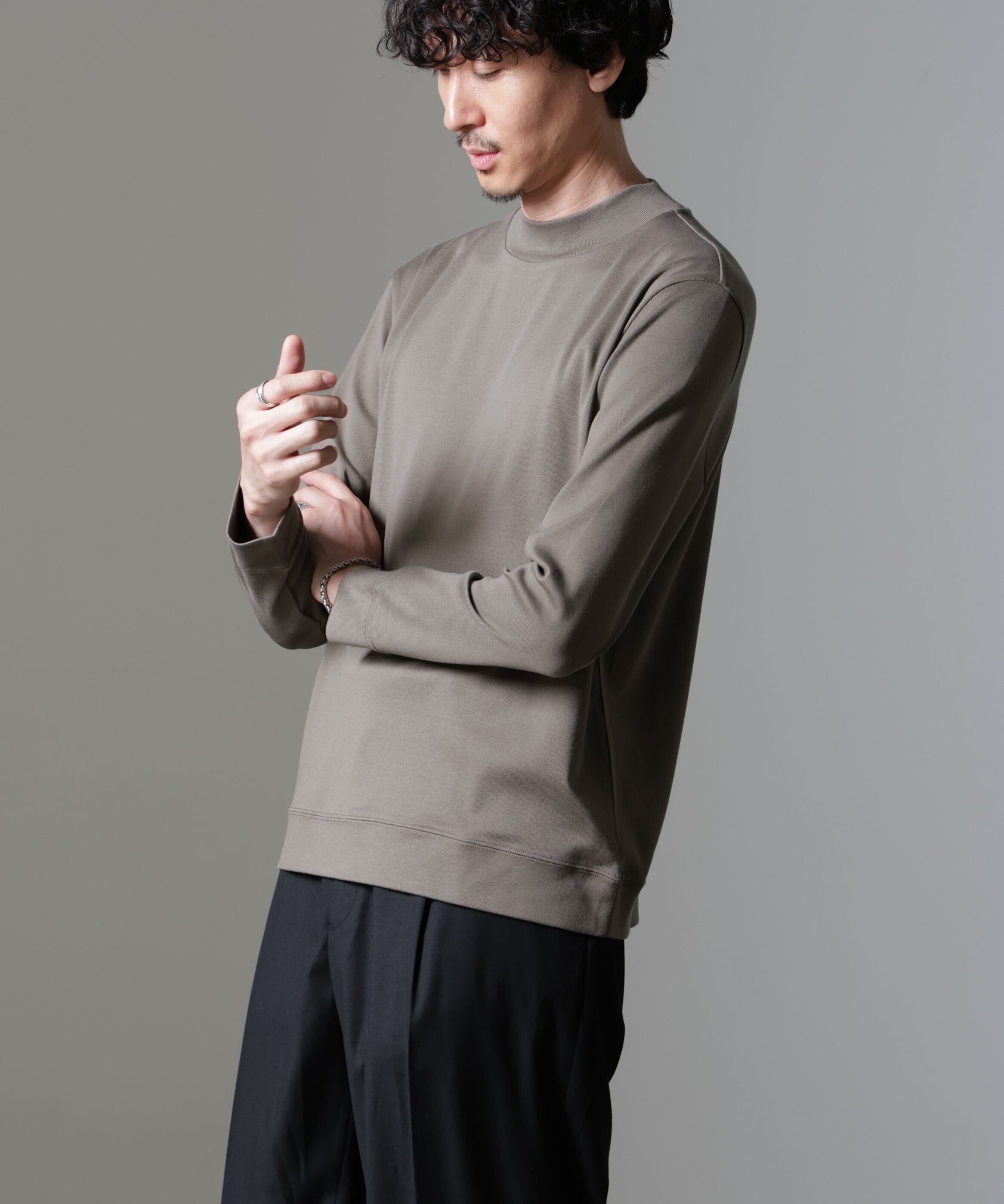 nano･universe「｢FORMAL JERSEY｣モックネックカットソー長袖」|Tシャツ・カットソー|