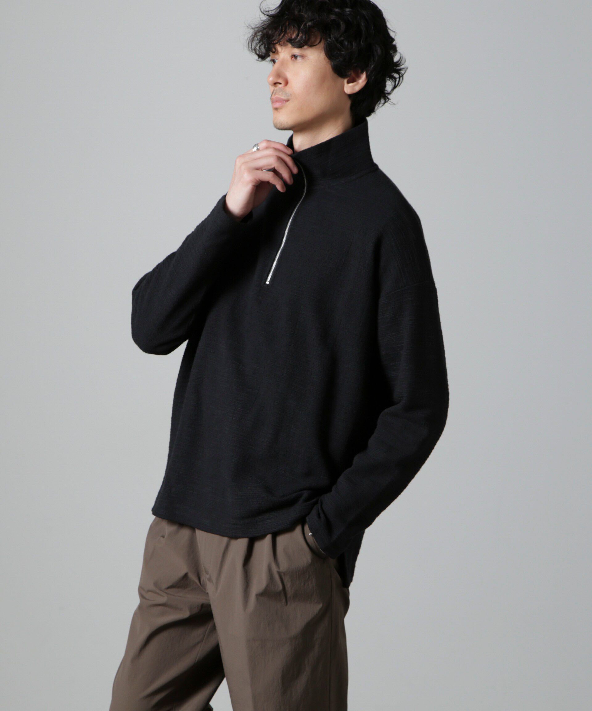 nano･universe「ブークレジャガード ハーフZIP 長袖」|Tシャツ・カットソー|