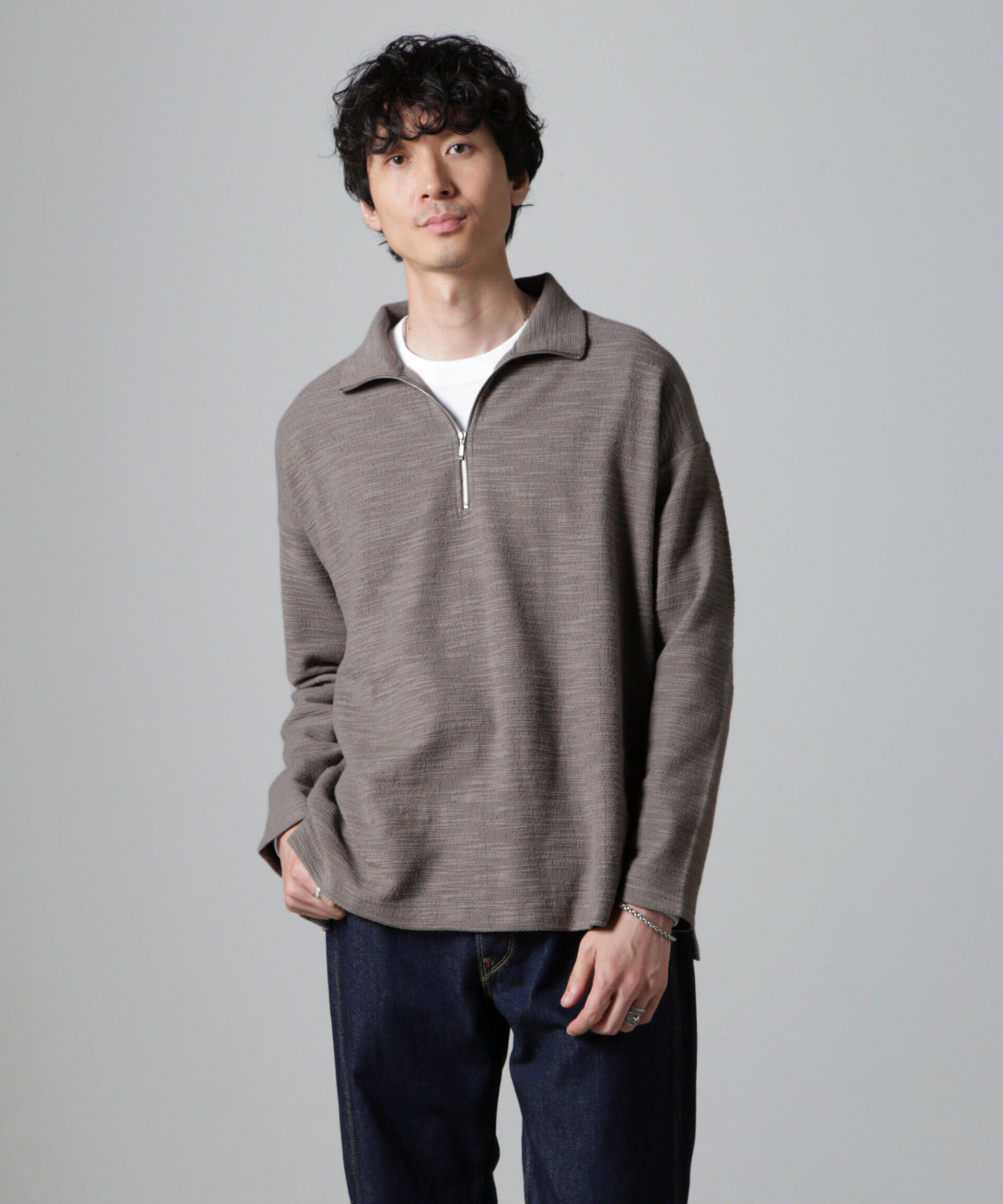 nano･universe「ブークレジャガード ハーフZIP 長袖」|Tシャツ・カットソー|