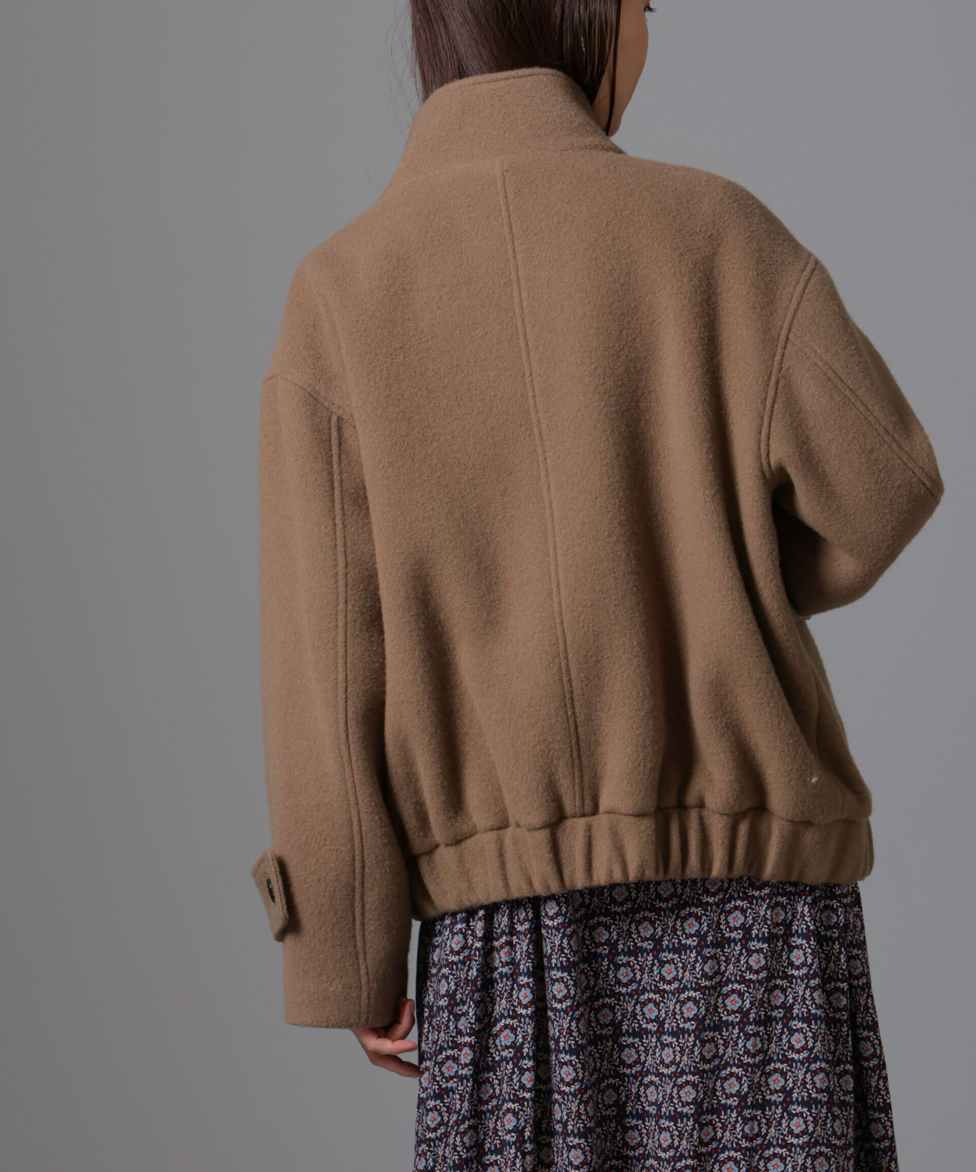 nano･universe「PECOLAMBウールカシミヤスタンドカラージップブルゾン」|ブルゾン・スタジャン|