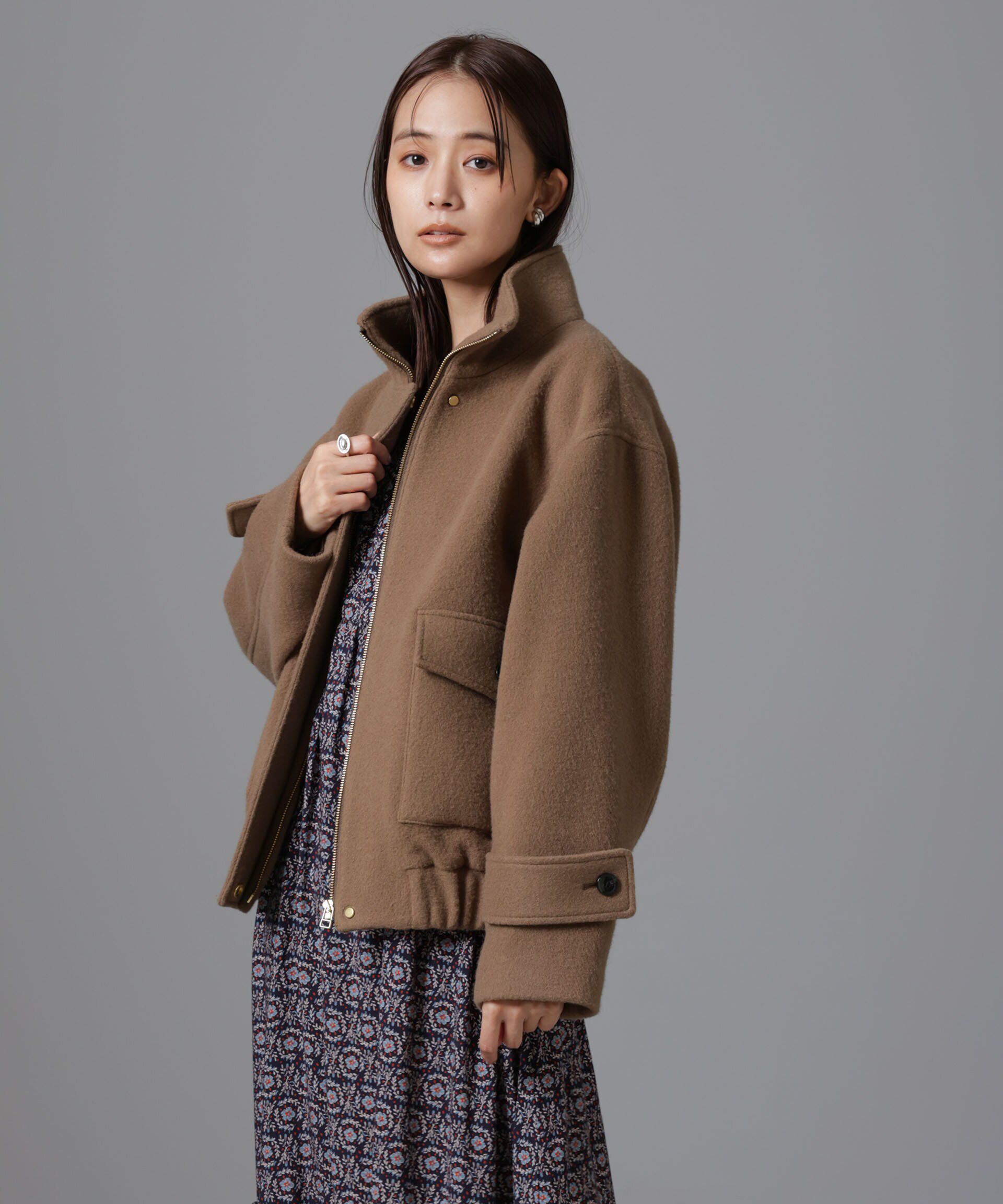 nano･universe「PECOLAMBウールカシミヤスタンドカラージップブルゾン」|ブルゾン・スタジャン|