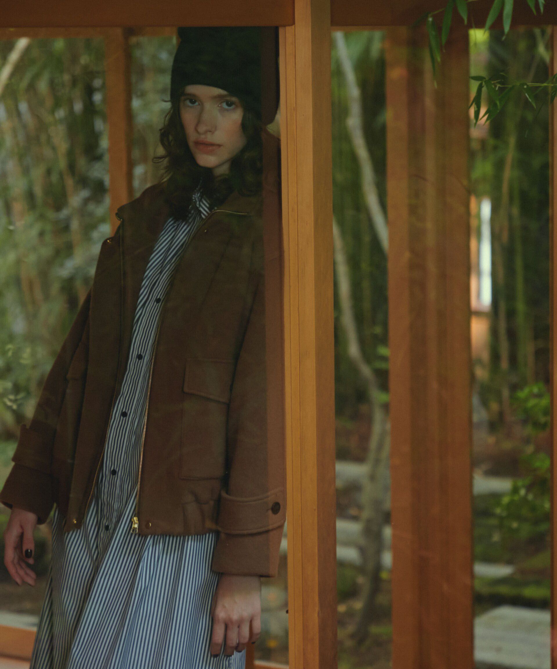 nano･universe「PECOLAMBウールカシミヤスタンドカラージップブルゾン」|ブルゾン・スタジャン|