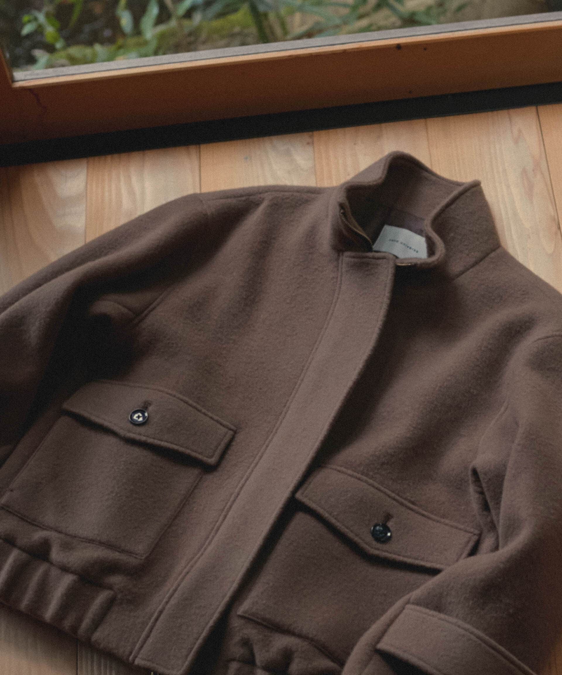 nano･universe「PECOLAMBウールカシミヤスタンドカラージップブルゾン」|ブルゾン・スタジャン|