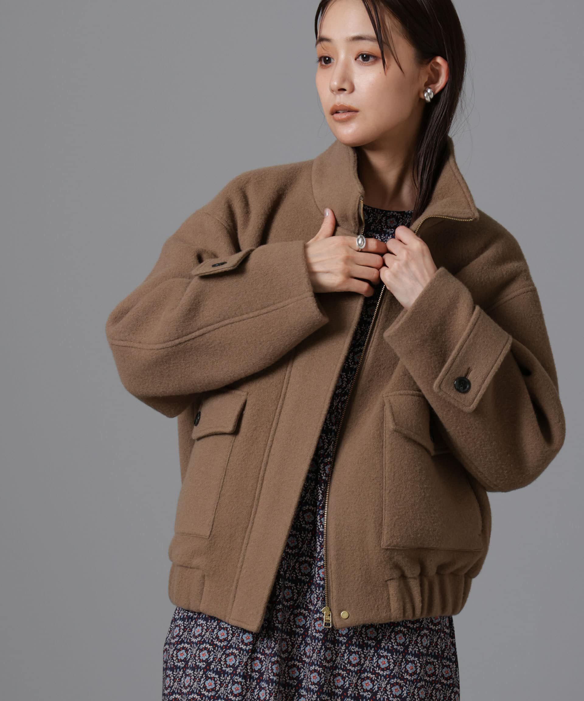 nano･universe「PECOLAMBウールカシミヤスタンドカラージップブルゾン」|ブルゾン・スタジャン|