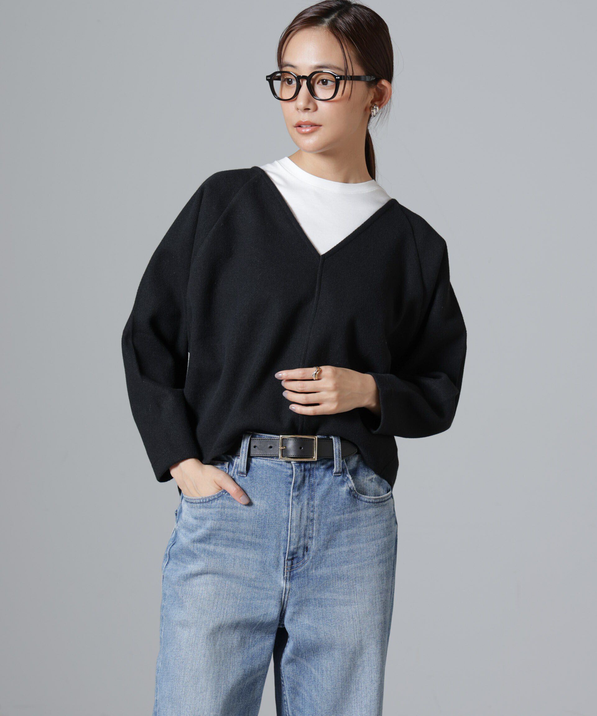 nano･universe「ウールライクニードルパンチプルオーバー(セットアップ可)」|Tシャツ・カットソー|