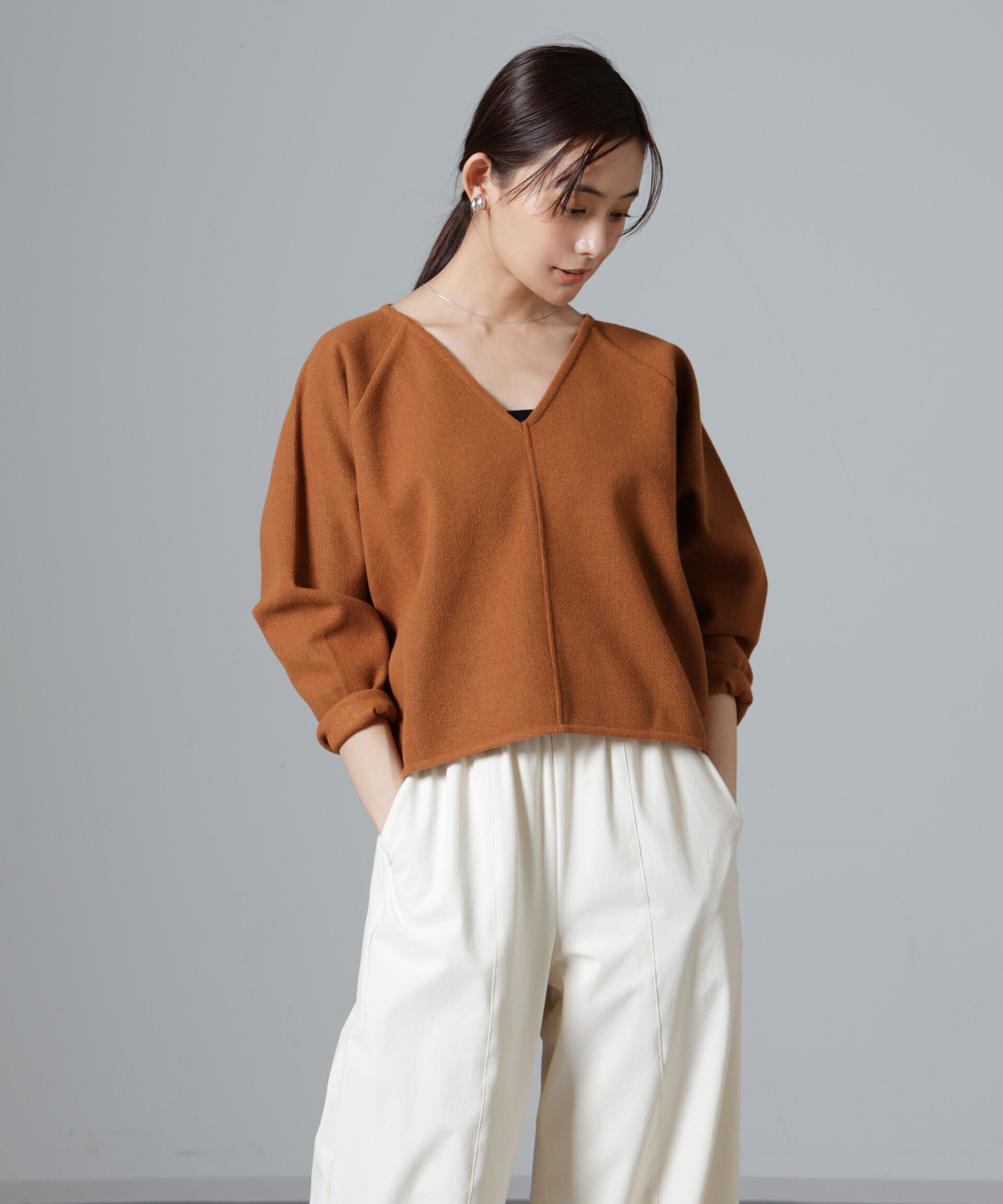 nano･universe「ウールライクニードルパンチプルオーバー(セットアップ可)」|Tシャツ・カットソー|