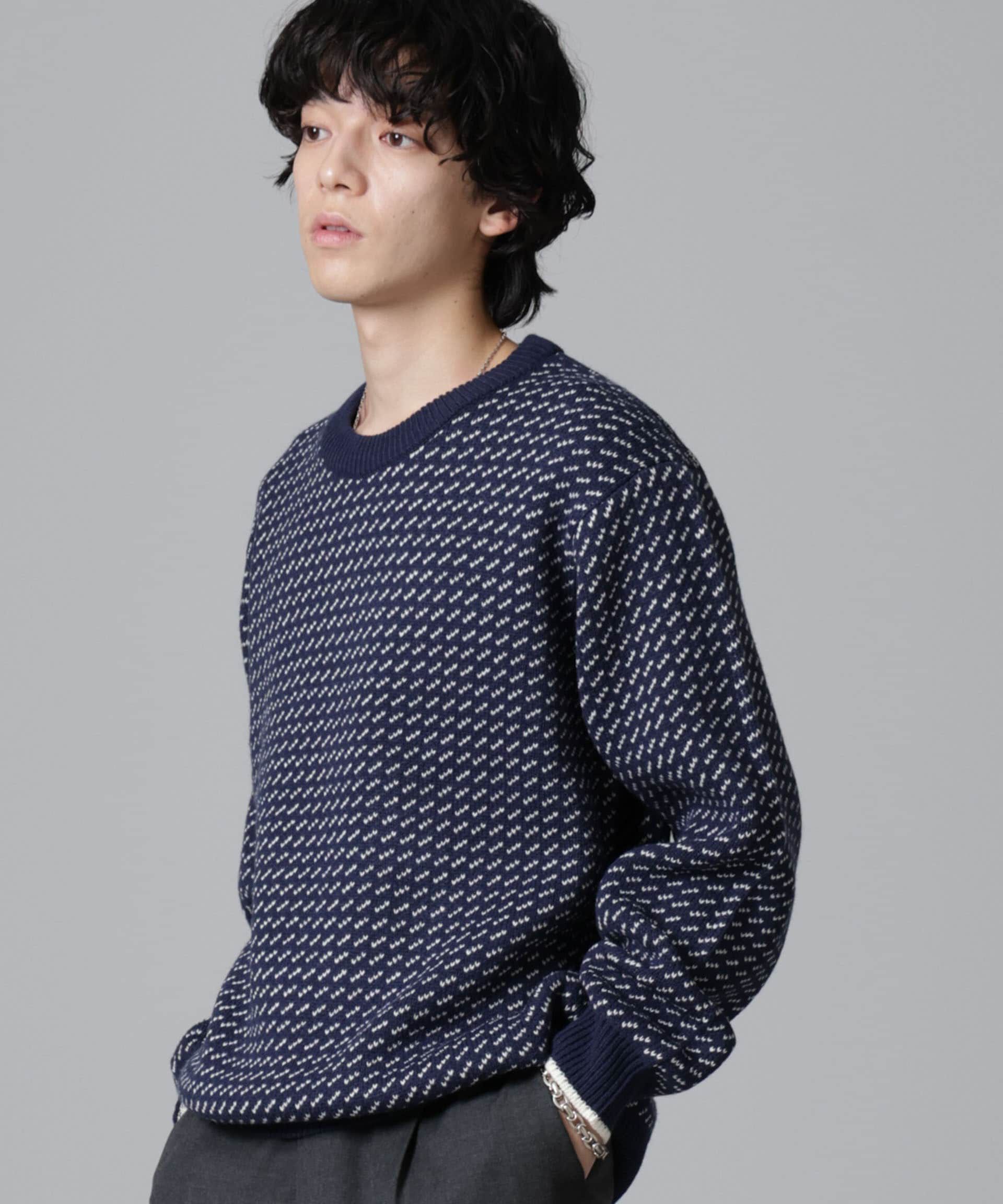 nano･universe「バーズアイニット」|ニット・セーター|ネイビー
