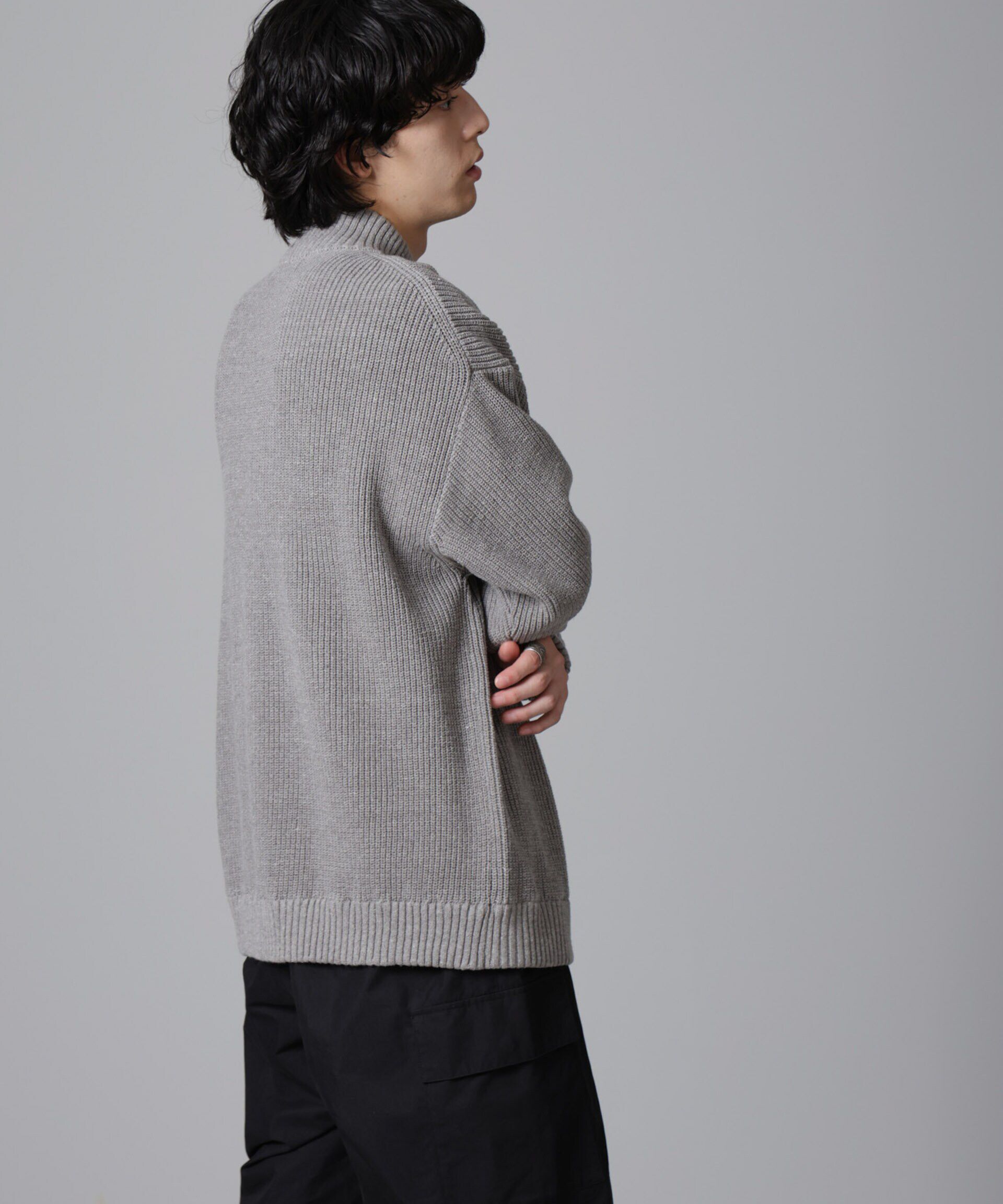 nano･universe「畔ニットハーフZIPプルオーバー」|ニット・セーター|