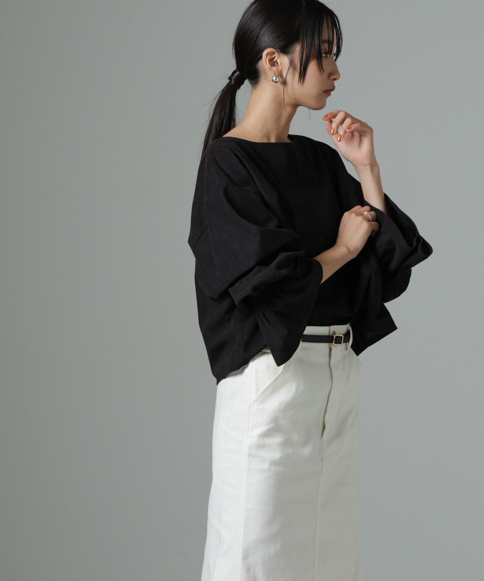 nano･universe「ﾏｲｸﾛｺｰﾙｷｬﾝﾃﾞｨｽﾘｰﾌﾞﾌﾟﾙｵｰﾊﾞｰﾌﾞﾗｳｽ(ｾｯ」|シャツ・ブラウス|