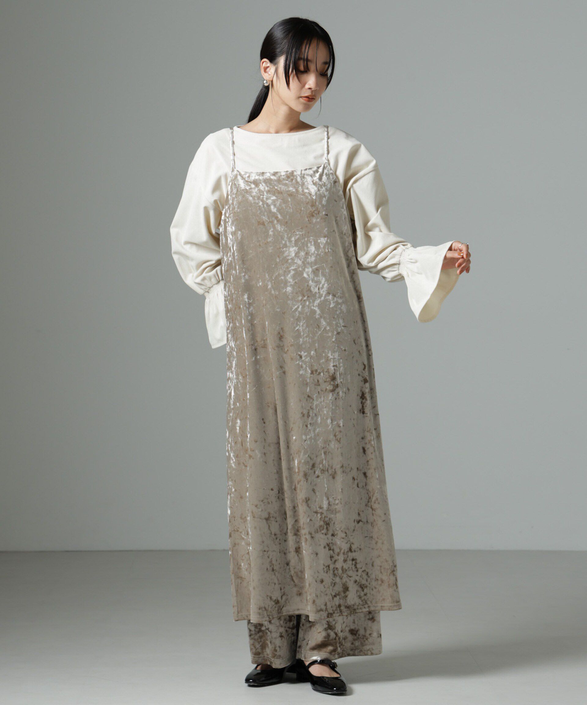 nano･universe「ﾏｲｸﾛｺｰﾙｷｬﾝﾃﾞｨｽﾘｰﾌﾞﾌﾟﾙｵｰﾊﾞｰﾌﾞﾗｳｽ(ｾｯ」|シャツ・ブラウス|