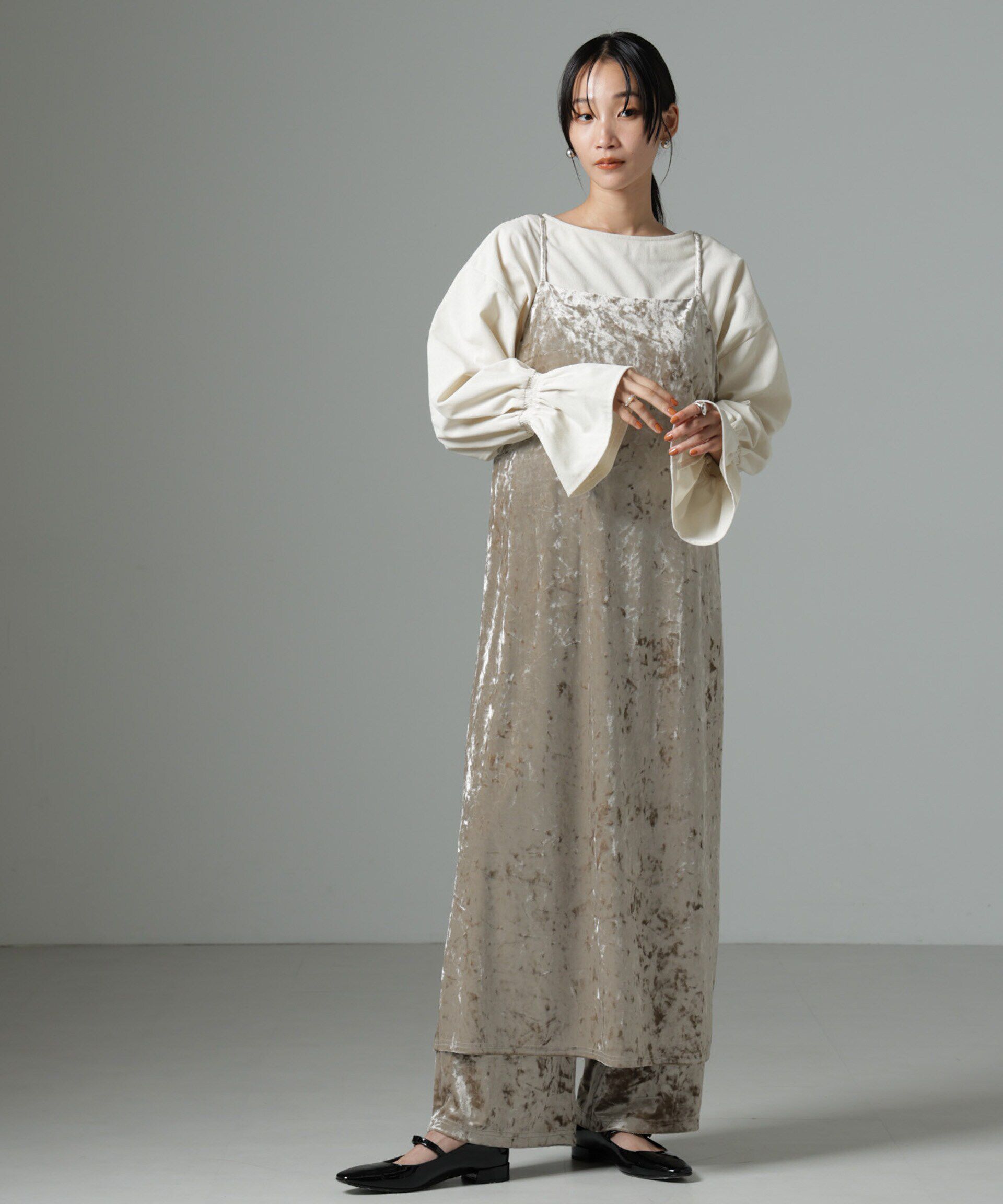 nano･universe「ﾏｲｸﾛｺｰﾙｷｬﾝﾃﾞｨｽﾘｰﾌﾞﾌﾟﾙｵｰﾊﾞｰﾌﾞﾗｳｽ(ｾｯ」|シャツ・ブラウス|