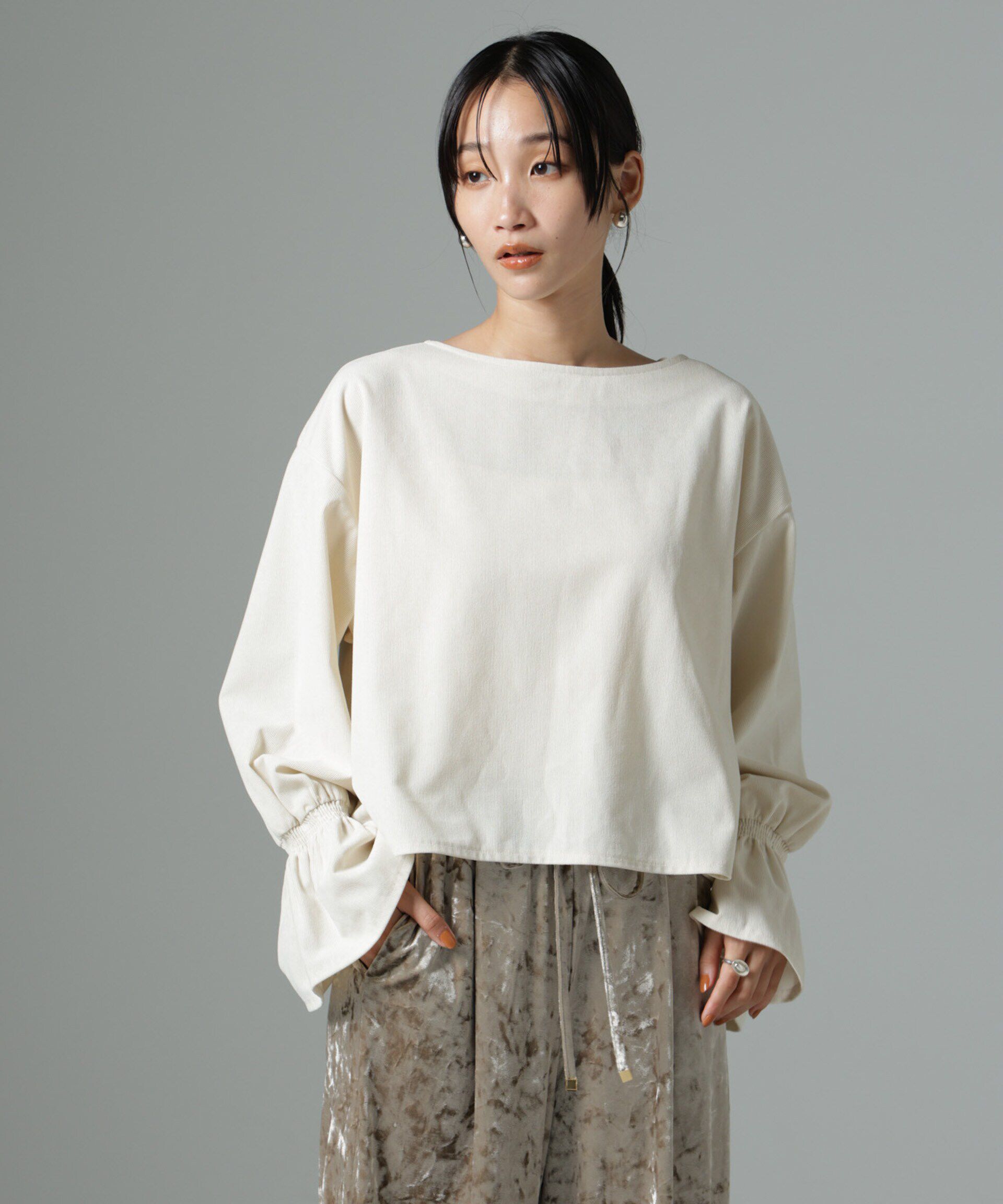 nano･universe「ﾏｲｸﾛｺｰﾙｷｬﾝﾃﾞｨｽﾘｰﾌﾞﾌﾟﾙｵｰﾊﾞｰﾌﾞﾗｳｽ(ｾｯ」|シャツ・ブラウス|