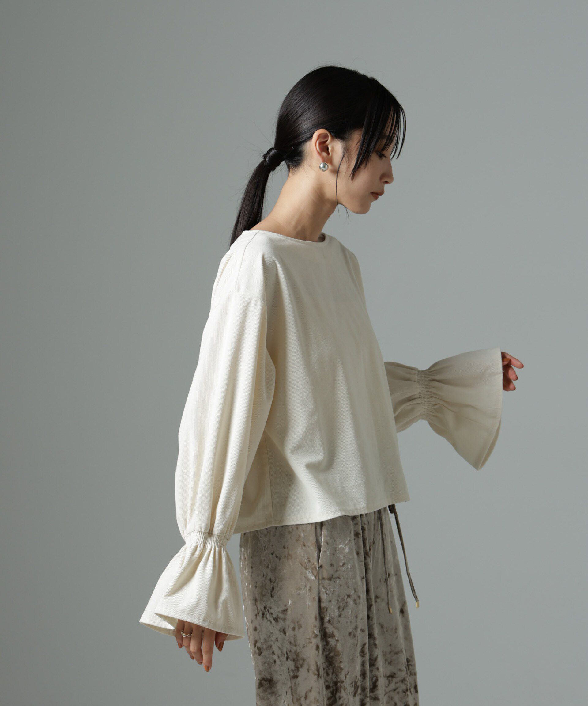 nano･universe「ﾏｲｸﾛｺｰﾙｷｬﾝﾃﾞｨｽﾘｰﾌﾞﾌﾟﾙｵｰﾊﾞｰﾌﾞﾗｳｽ(ｾｯ」|シャツ・ブラウス|