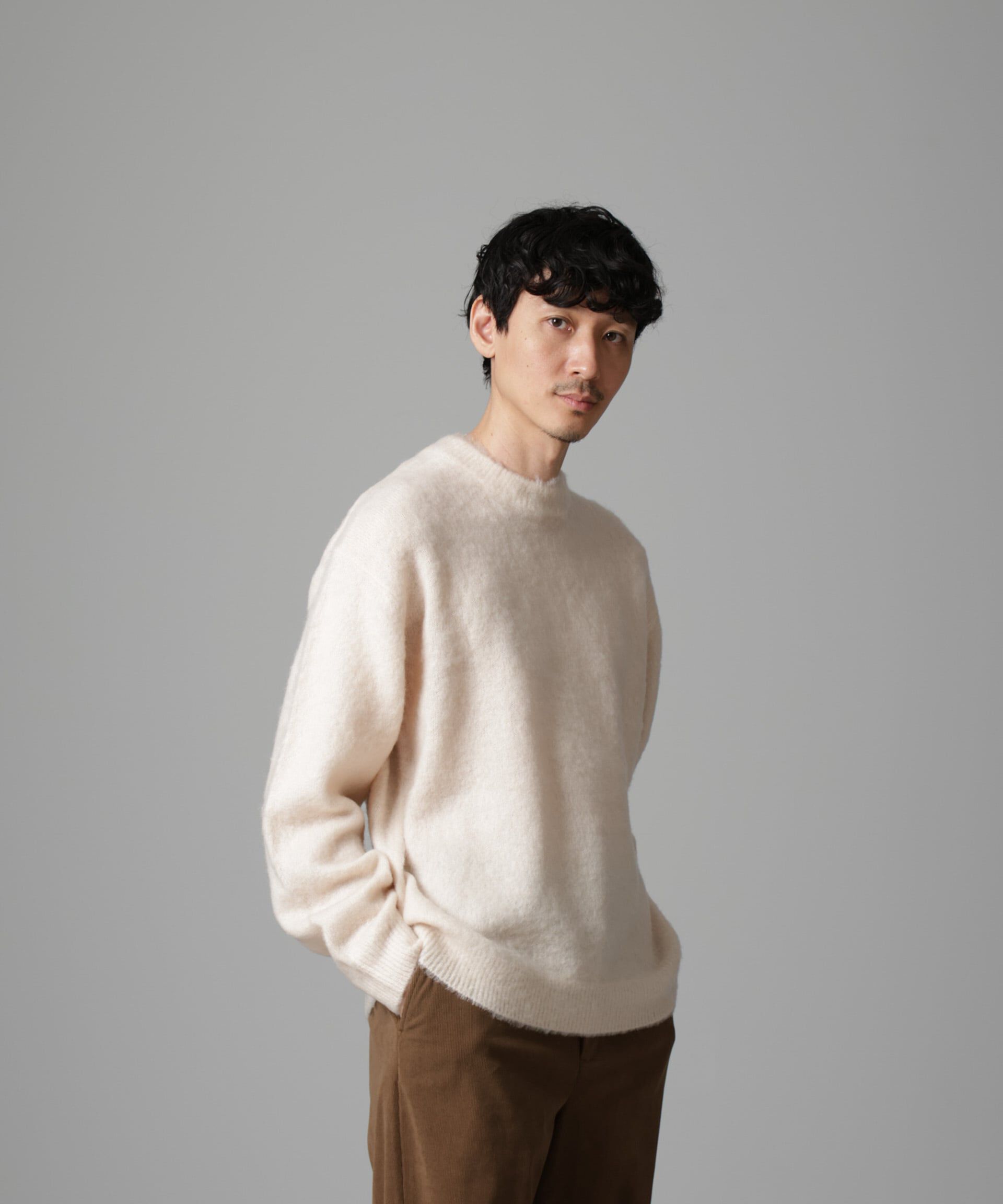 nano･universe「モヘヤブレンド起毛クルーネックニット」|ニット・セーター|