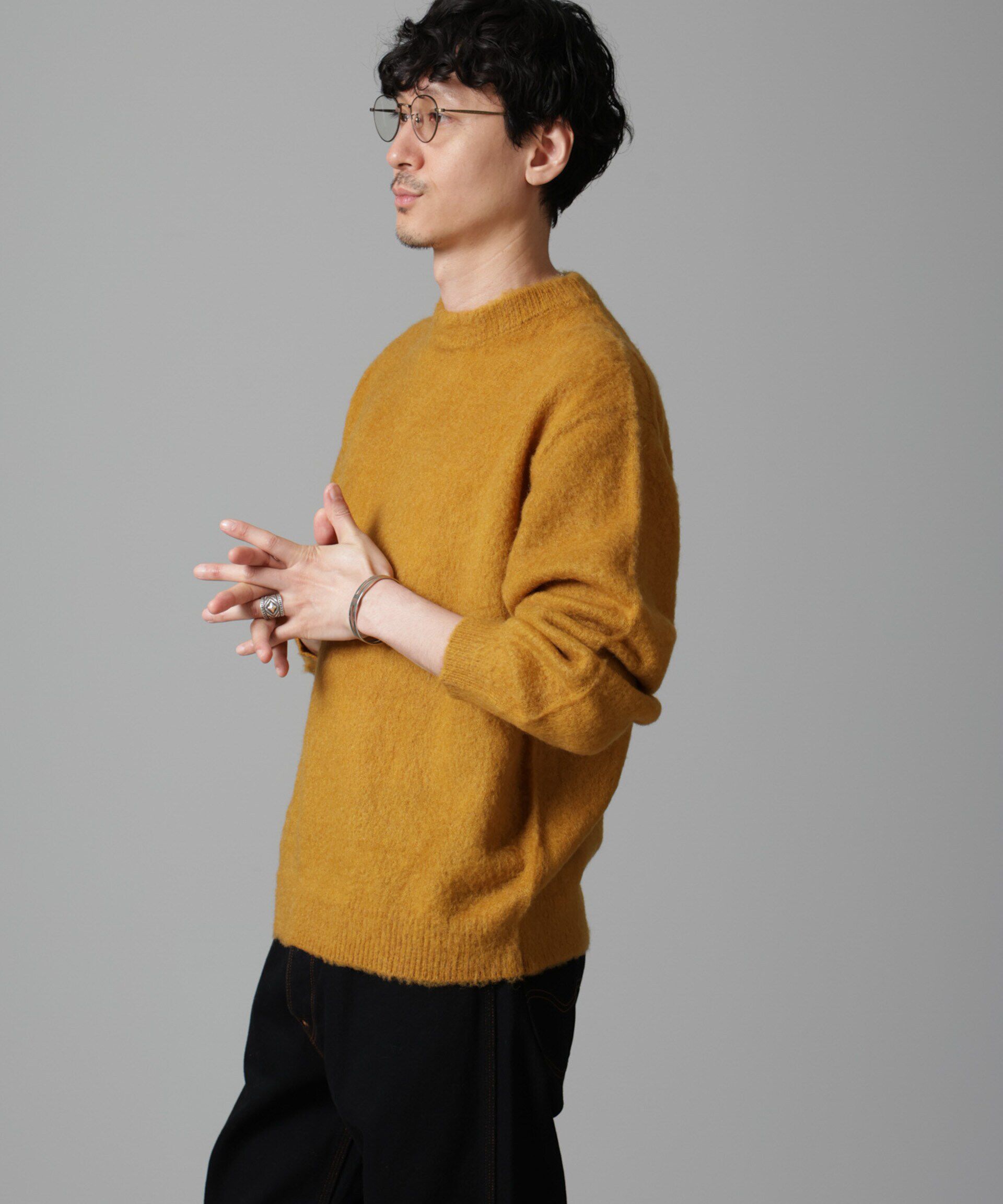 nano･universe「モヘヤブレンド起毛クルーネックニット」|ニット・セーター|