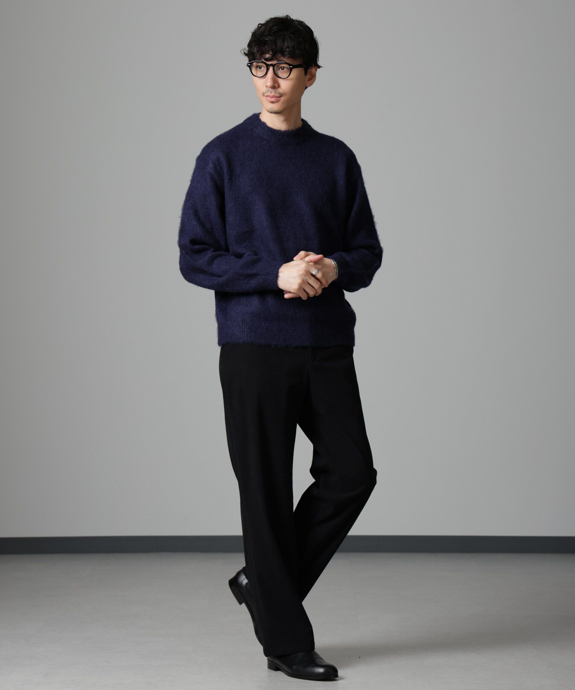 nano･universe「モヘヤブレンド起毛クルーネックニット」|ニット・セーター|