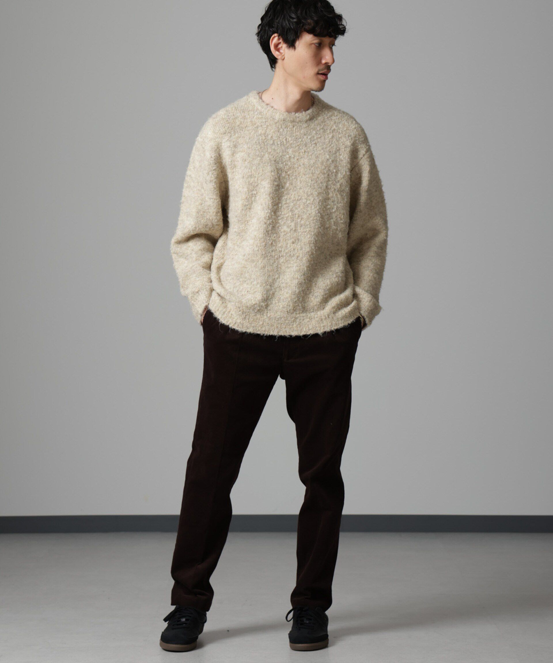nano･universe「ウールミックスブークレニット」|ニット・セーター|
