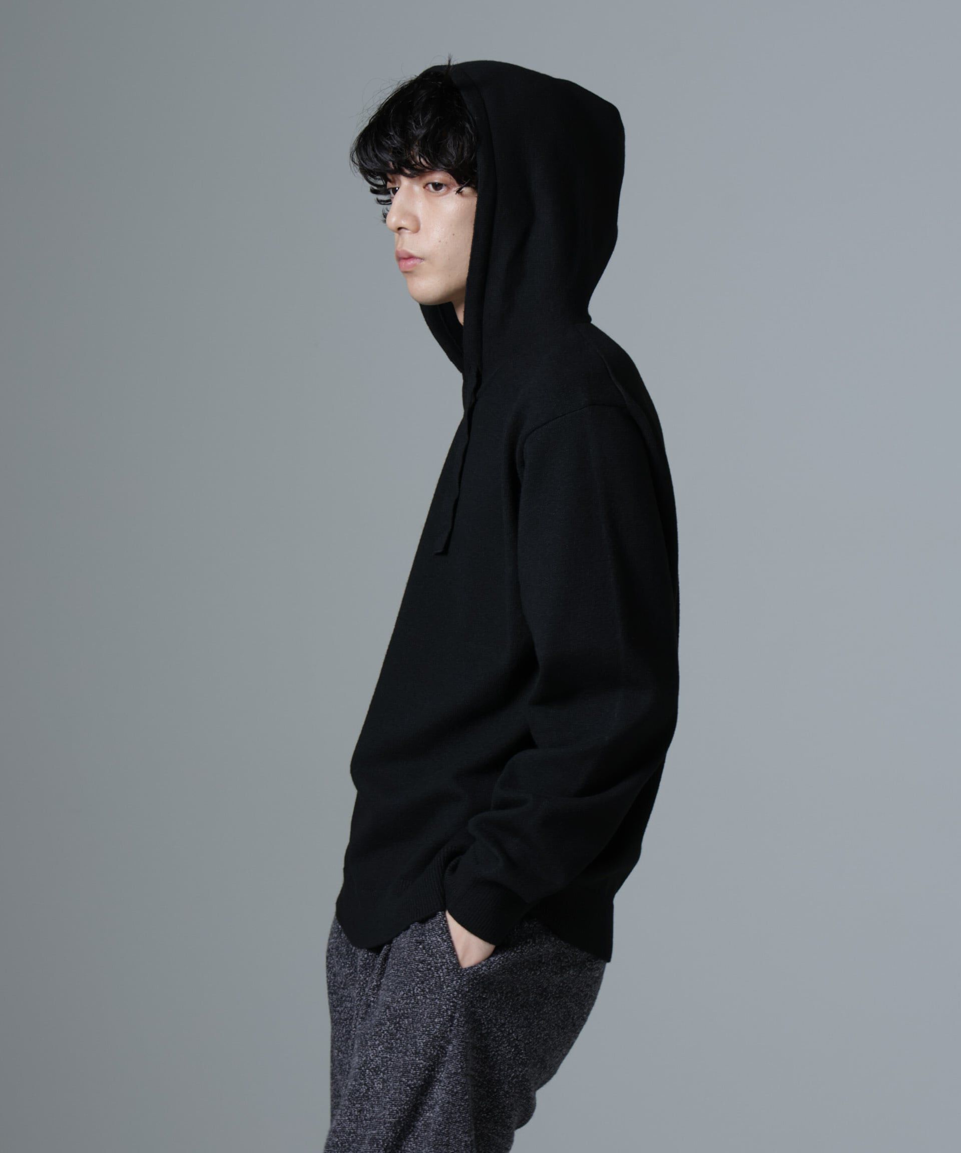 nano･universe「天竺編みニットパーカー」|ニット・セーター|