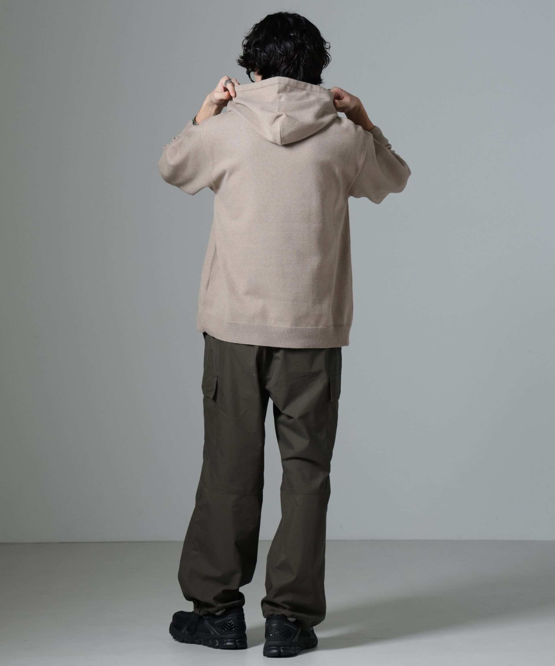 nano･universe「天竺編みニットパーカー」|ニット・セーター|