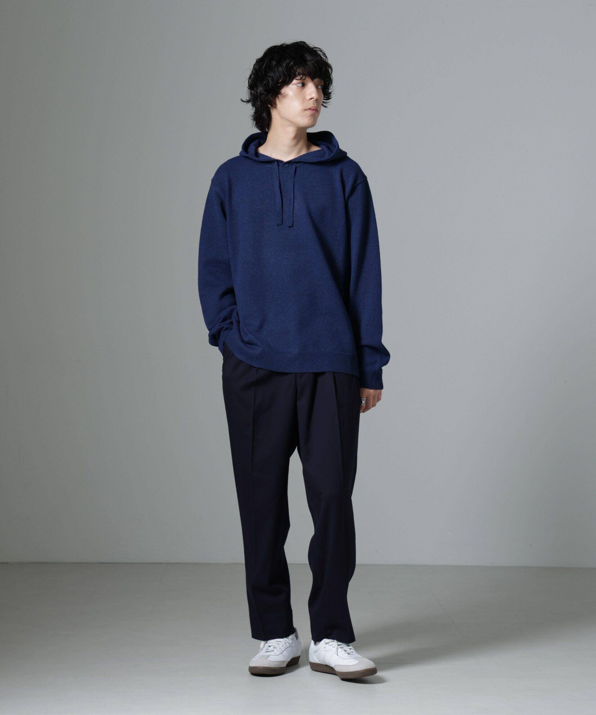 nano･universe「天竺編みニットパーカー」|ニット・セーター|