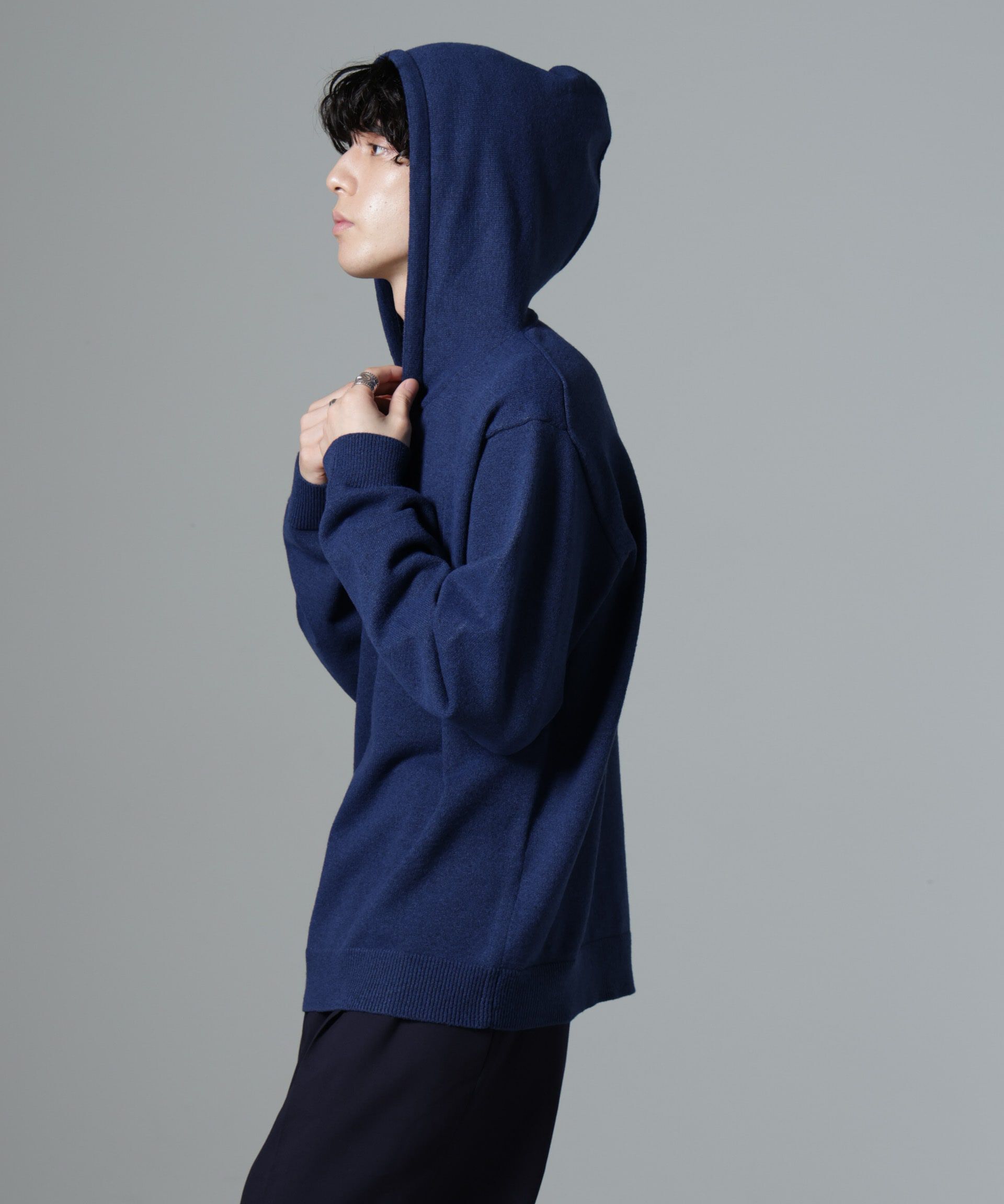 nano･universe「天竺編みニットパーカー」|ニット・セーター|