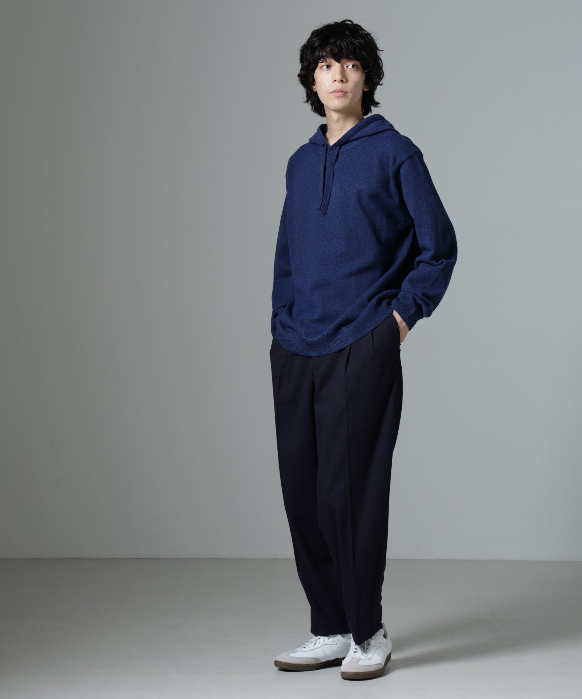 nano･universe「天竺編みニットパーカー」|ニット・セーター|