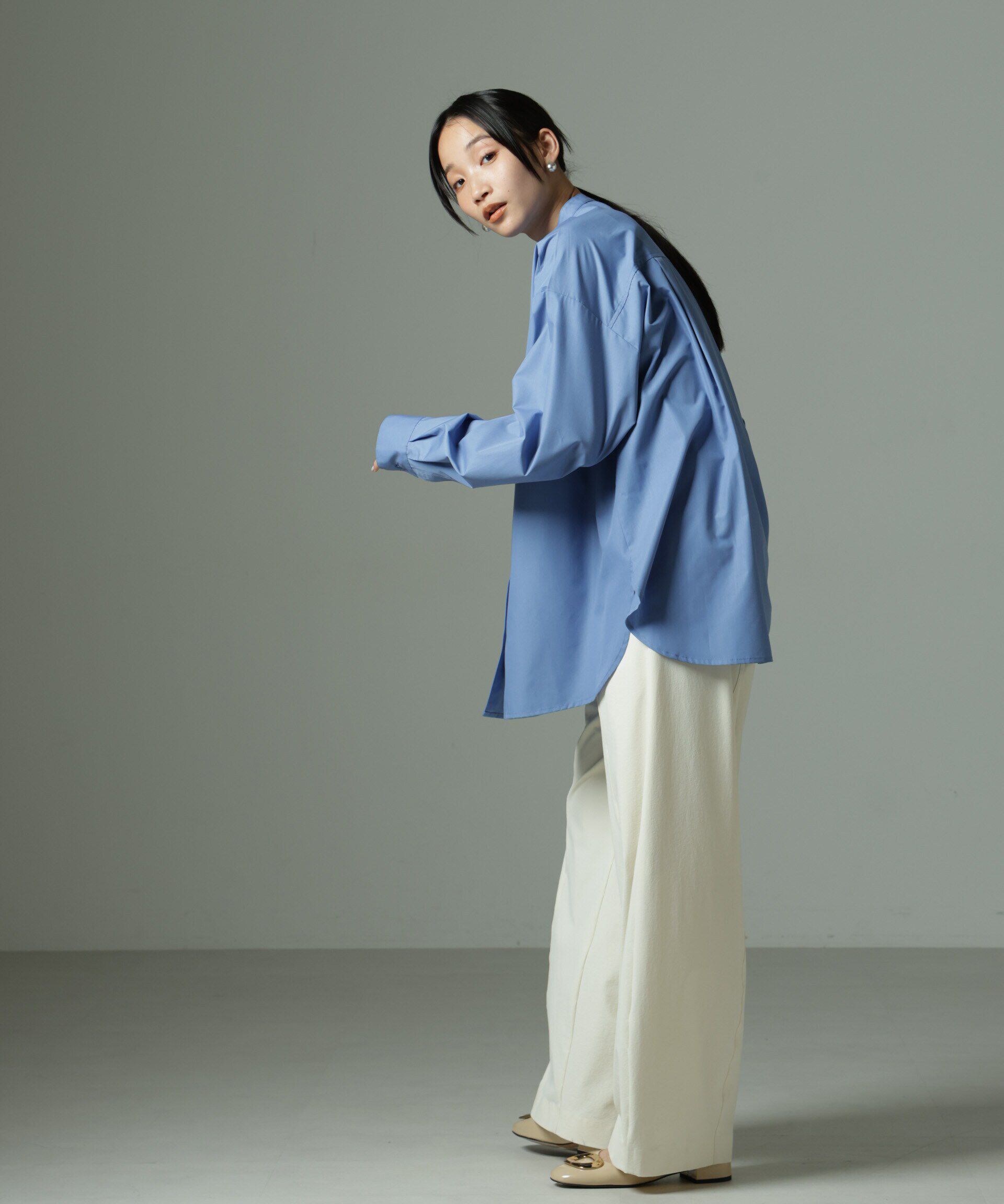 nano･universe「スタンドカラーシャツ」|シャツ・ブラウス|