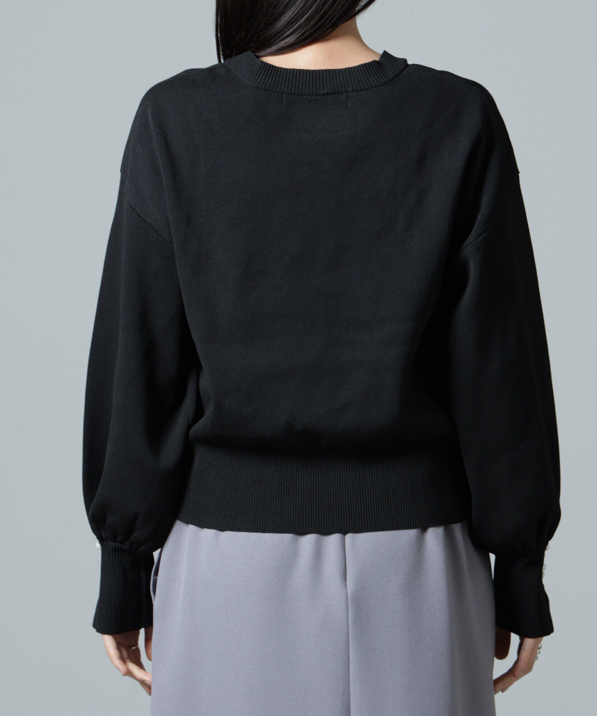 nano･universe「洗濯機洗い可パールスリーブニットトップス」|ニット・セーター|