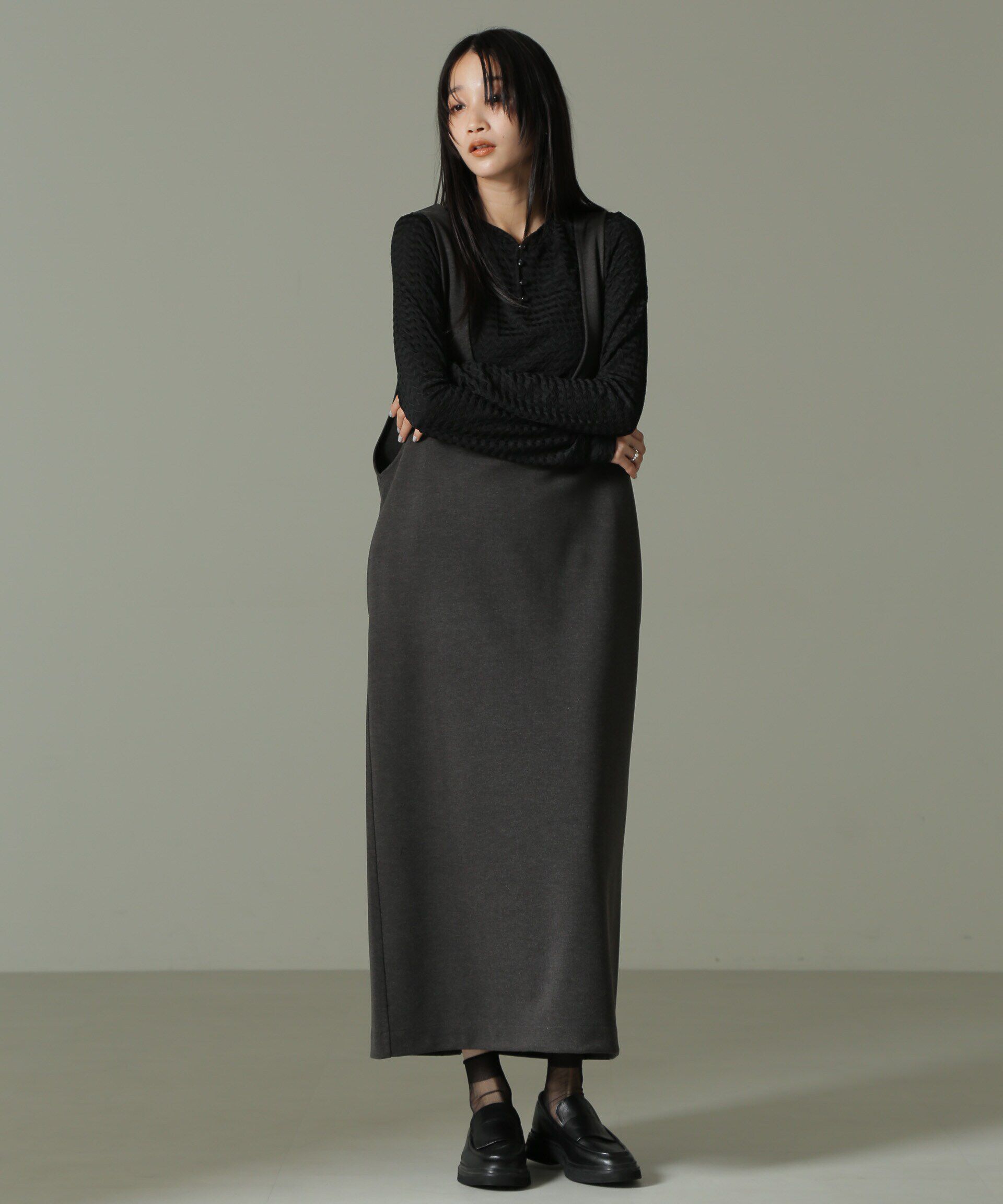 nano･universe「前後2WAYシャーリングカットトップス」|Tシャツ・カットソー|