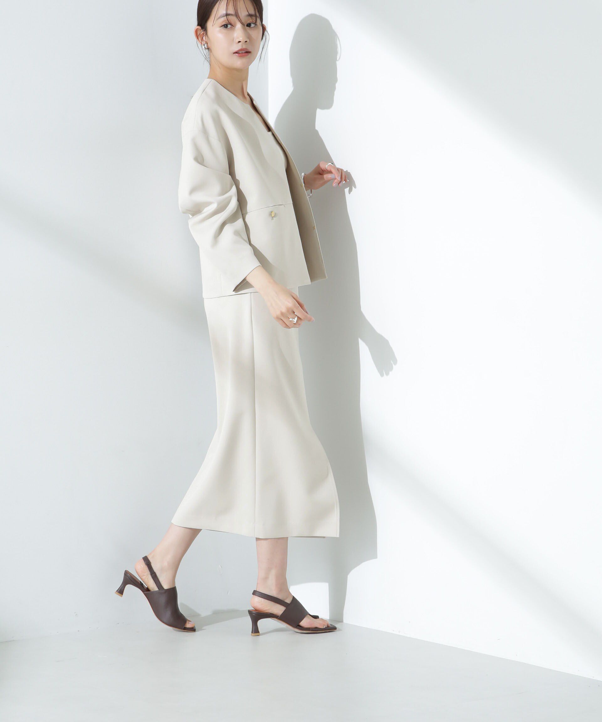 nano･universe「デイリーファンクション ノーカラージャケット(セットアップ可)」|テーラードジャケット|