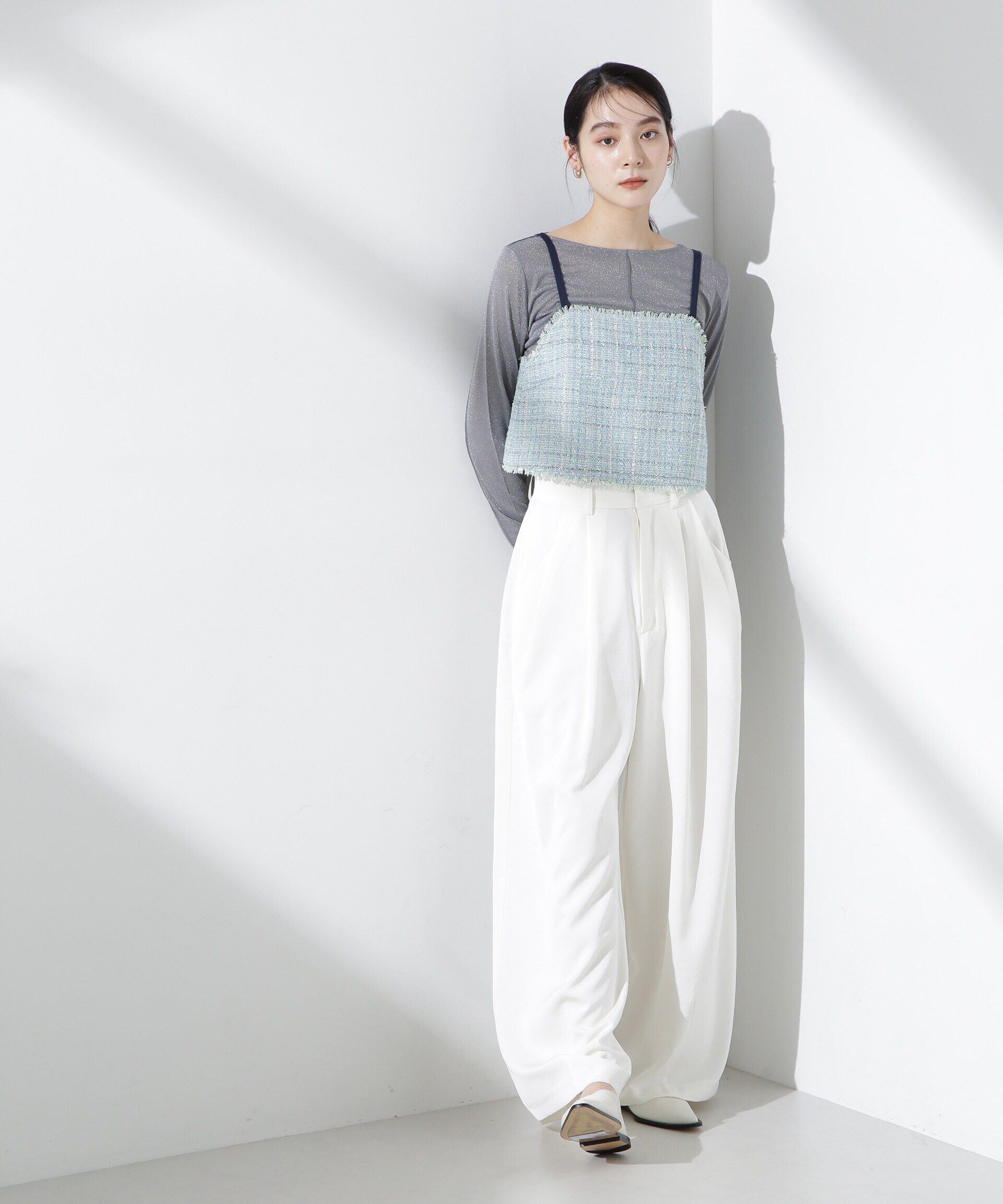 nano･universe「ツィードショートビスチェ」|シャツ・ブラウス|