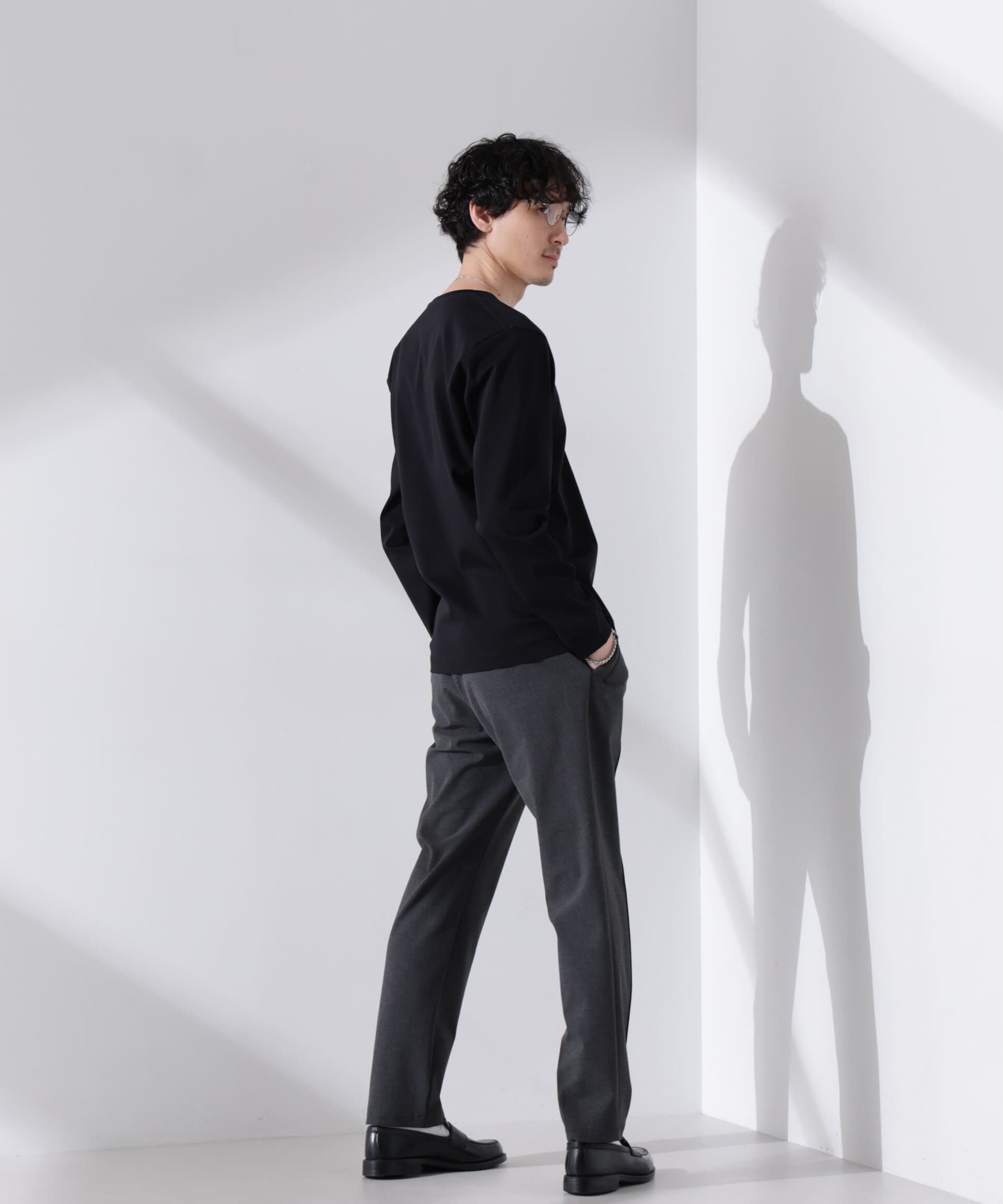 nano･universe「アンチスメル VネックTシャツ 長袖」|Tシャツ・カットソー|