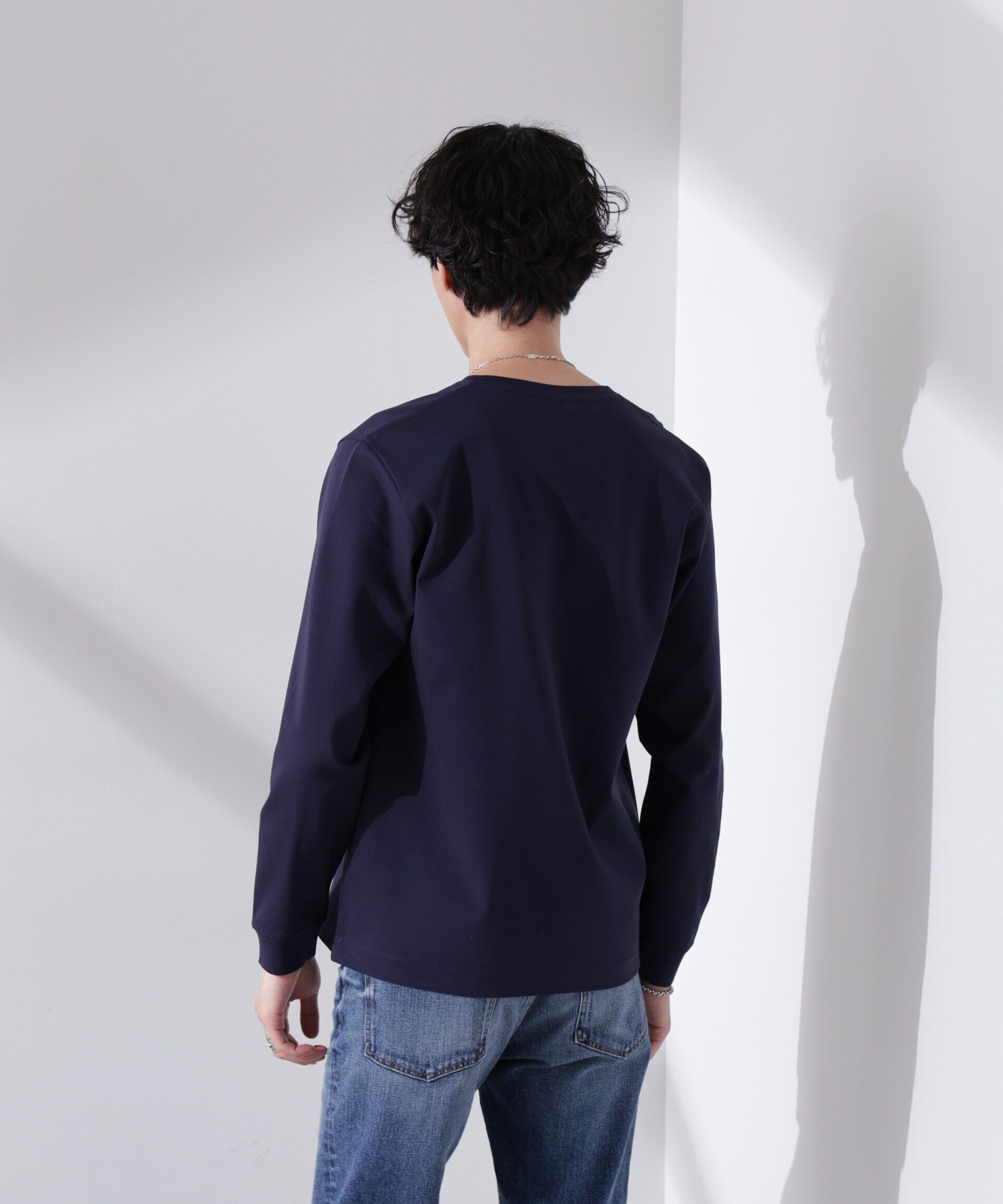 nano･universe「アンチスメル VネックTシャツ 長袖」|Tシャツ・カットソー|