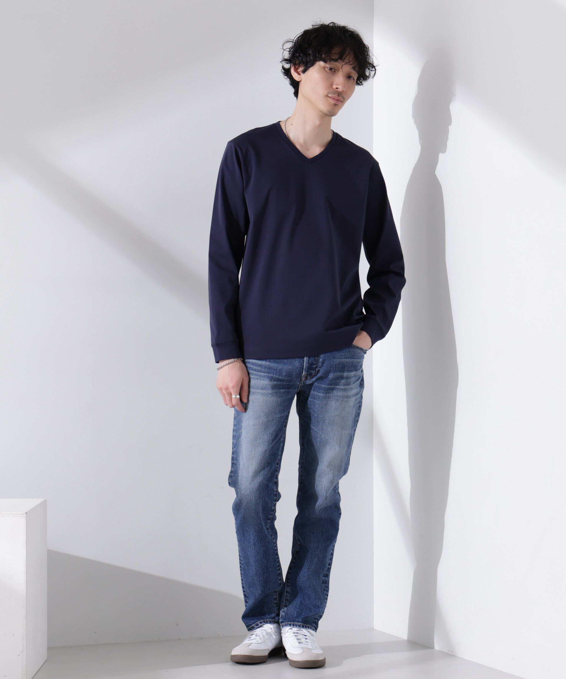 nano･universe「アンチスメル VネックTシャツ 長袖」|Tシャツ・カットソー|