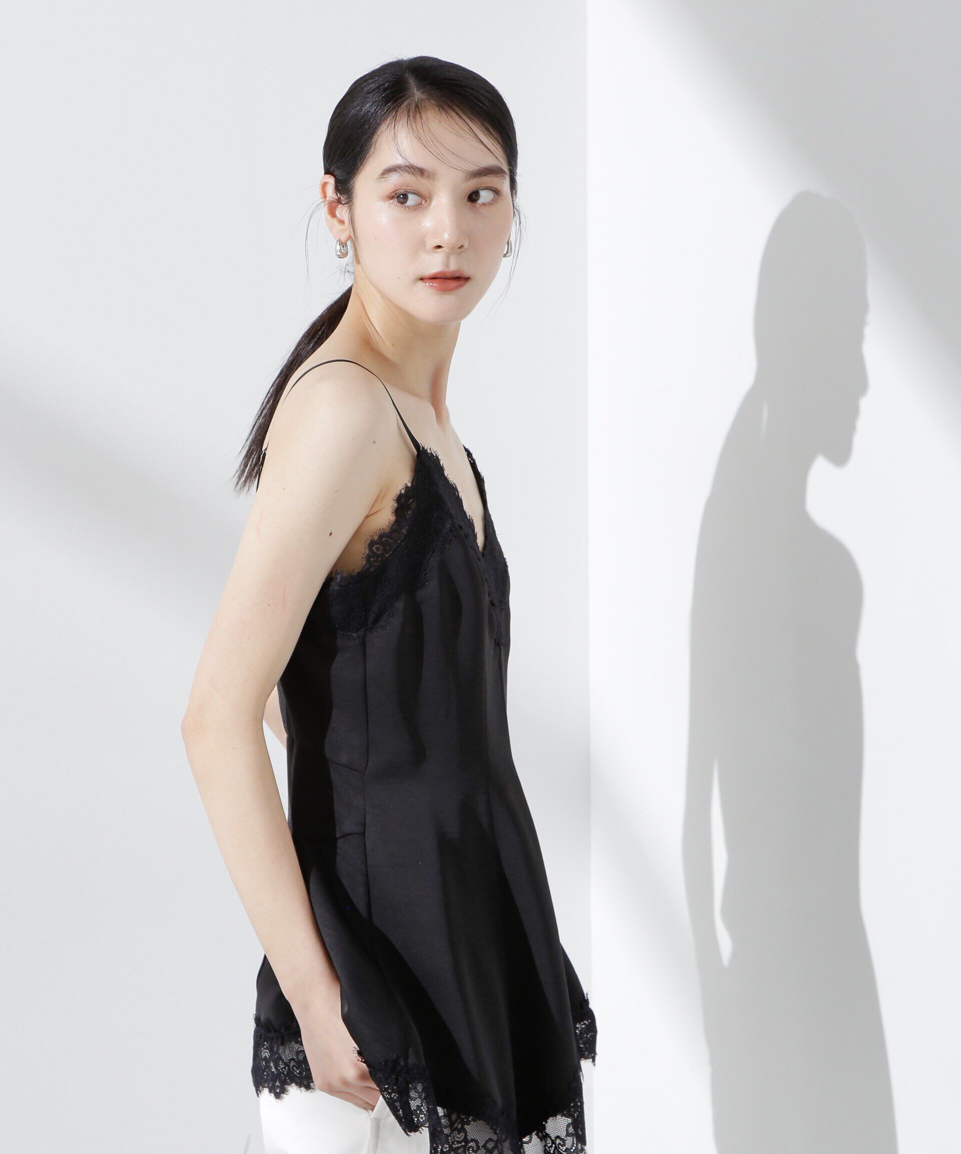 nano･universe「アシンメトリーレースミニワンピース」|Tシャツ・カットソー|