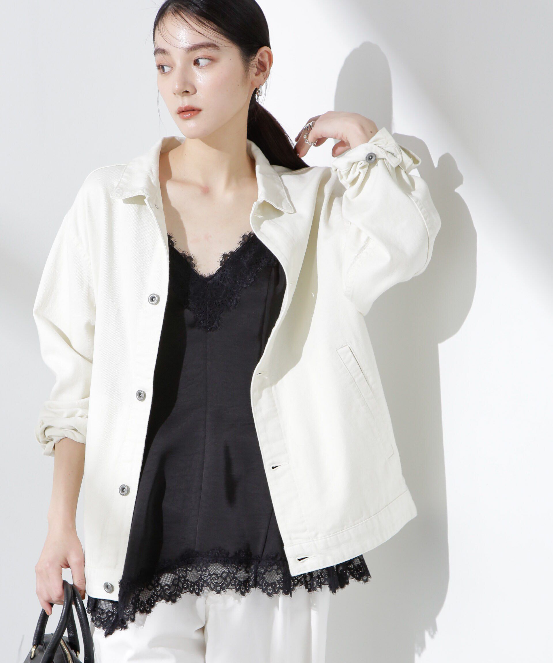 nano･universe「アシンメトリーレースミニワンピース」|Tシャツ・カットソー|