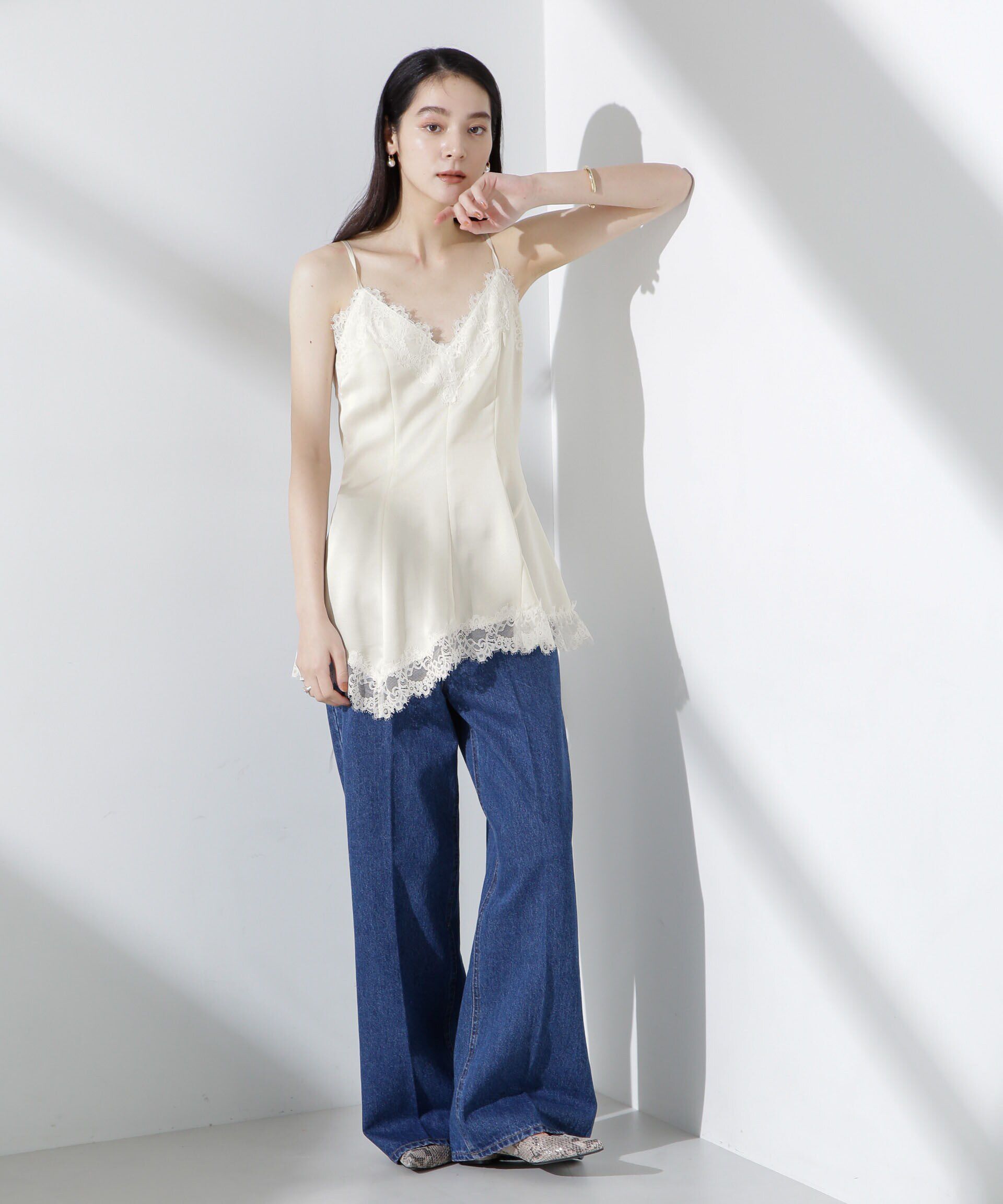 nano･universe「アシンメトリーレースミニワンピース」|Tシャツ・カットソー|