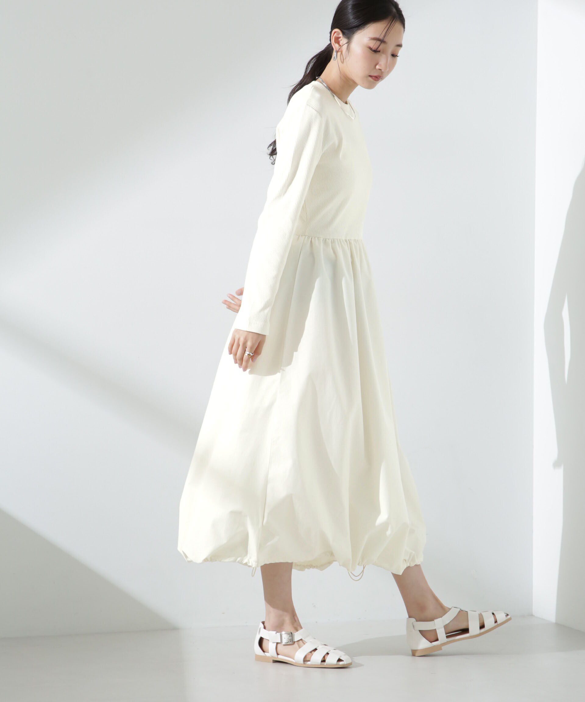 nano･universe「バルーン2WAYコンビワンピース」|ワンピース|