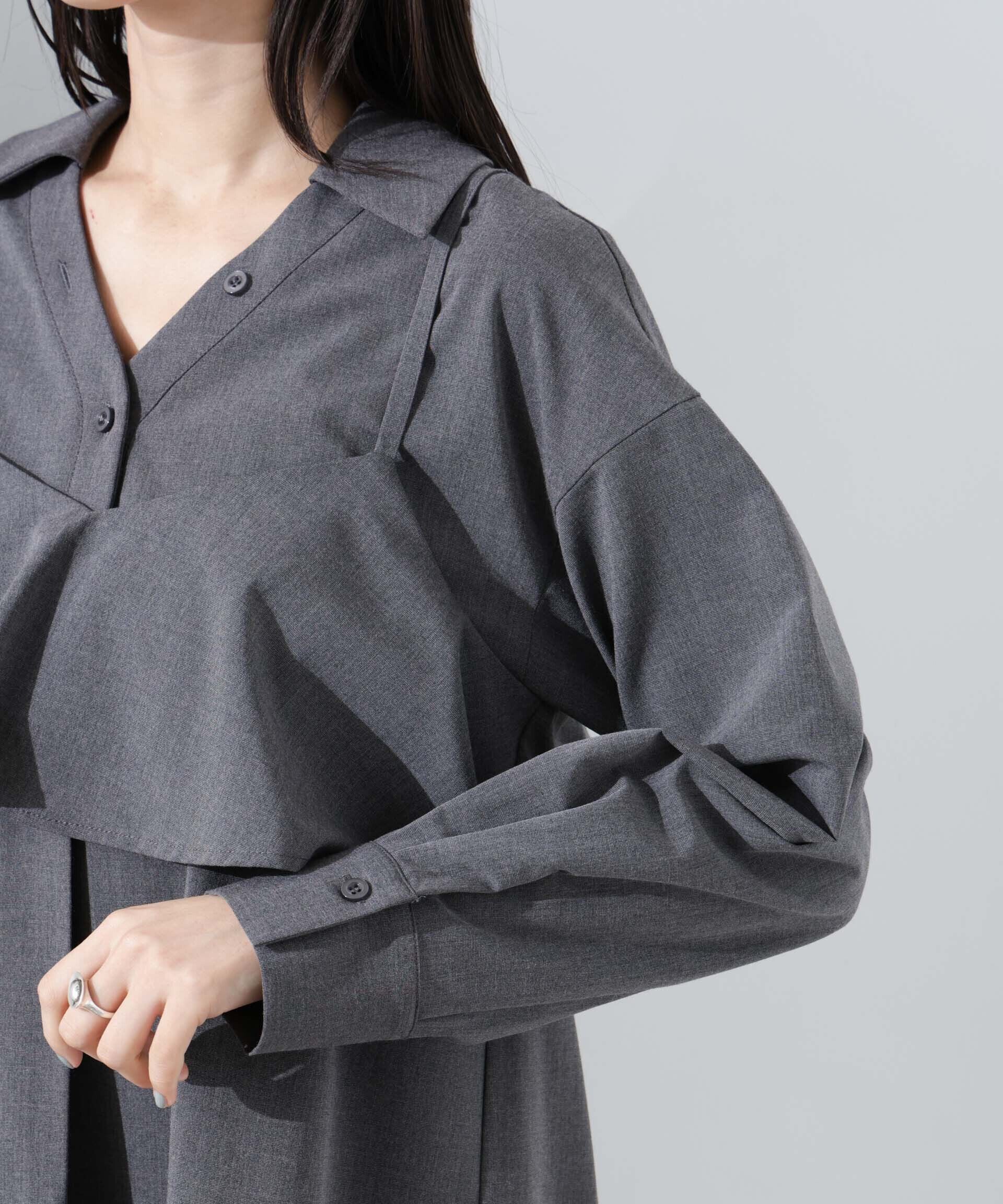 nano･universe「キャミソールビスチェ＋スキッパーワンピースSET」|ワンピース|