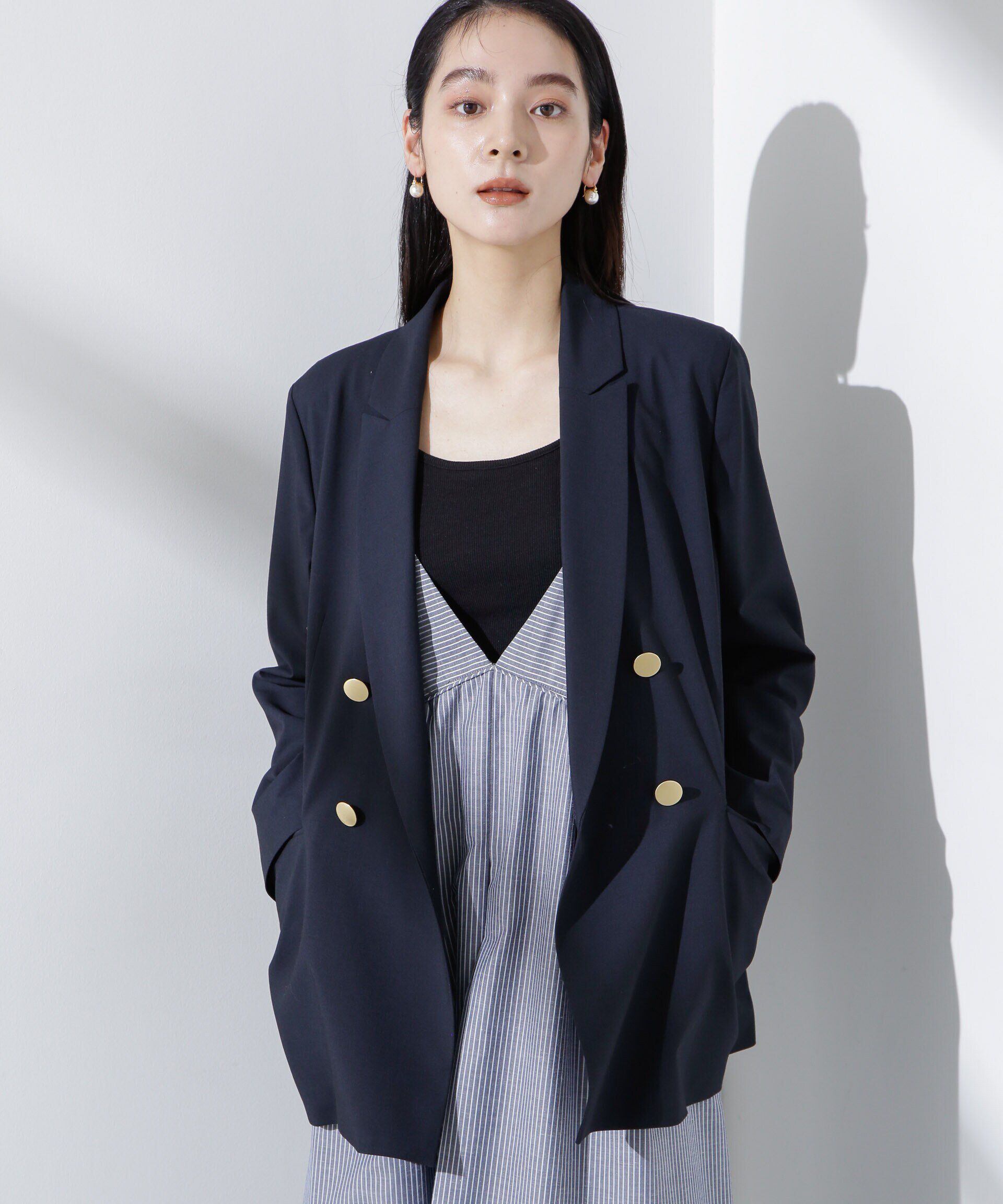 nano･universe「トロストレッチダブルジャケット(セットアップ可)」|テーラードジャケット|