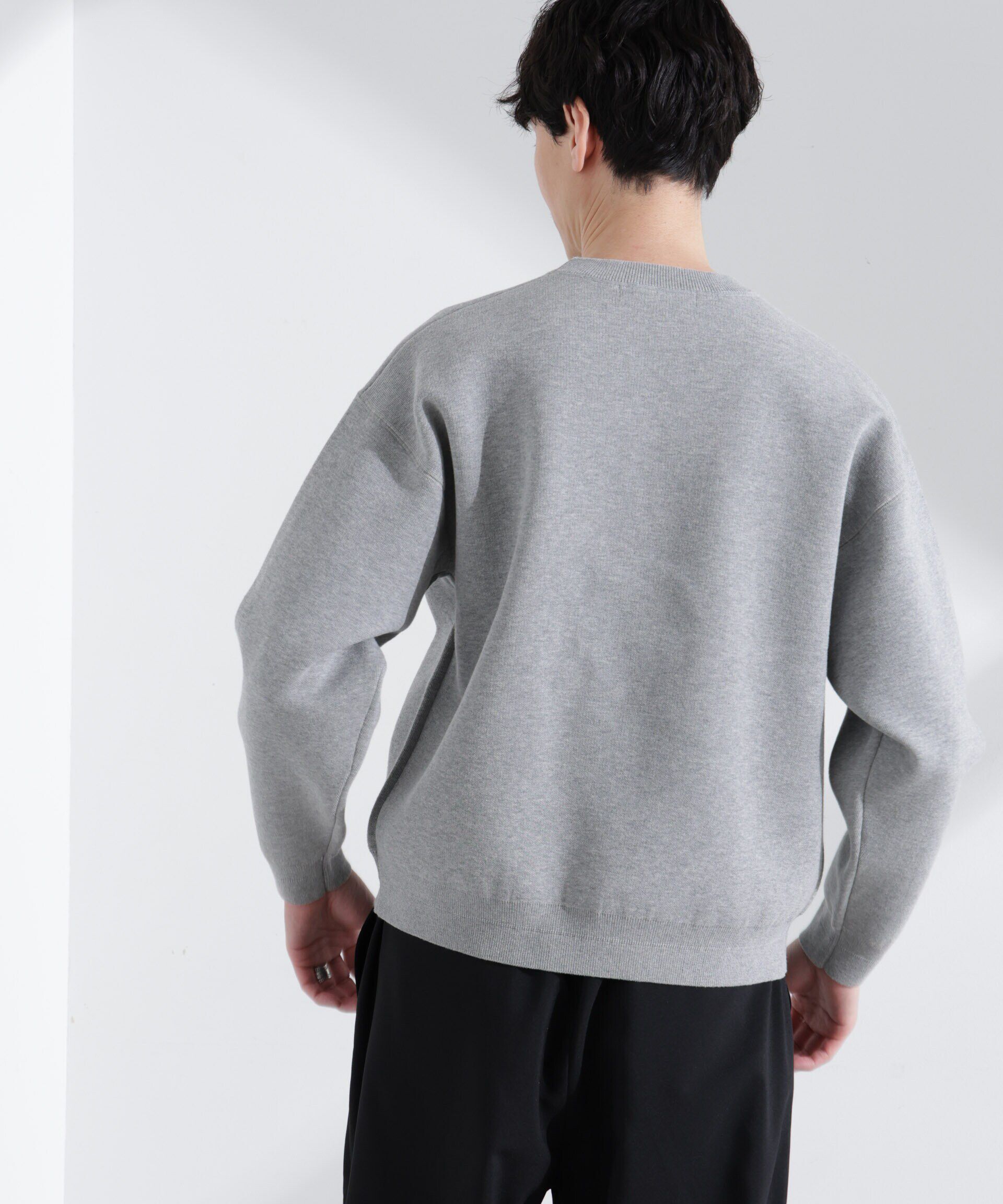 nano･universe「「大人のスウェット」スウェットライク接結クルーネックニット」|ニット・セーター|