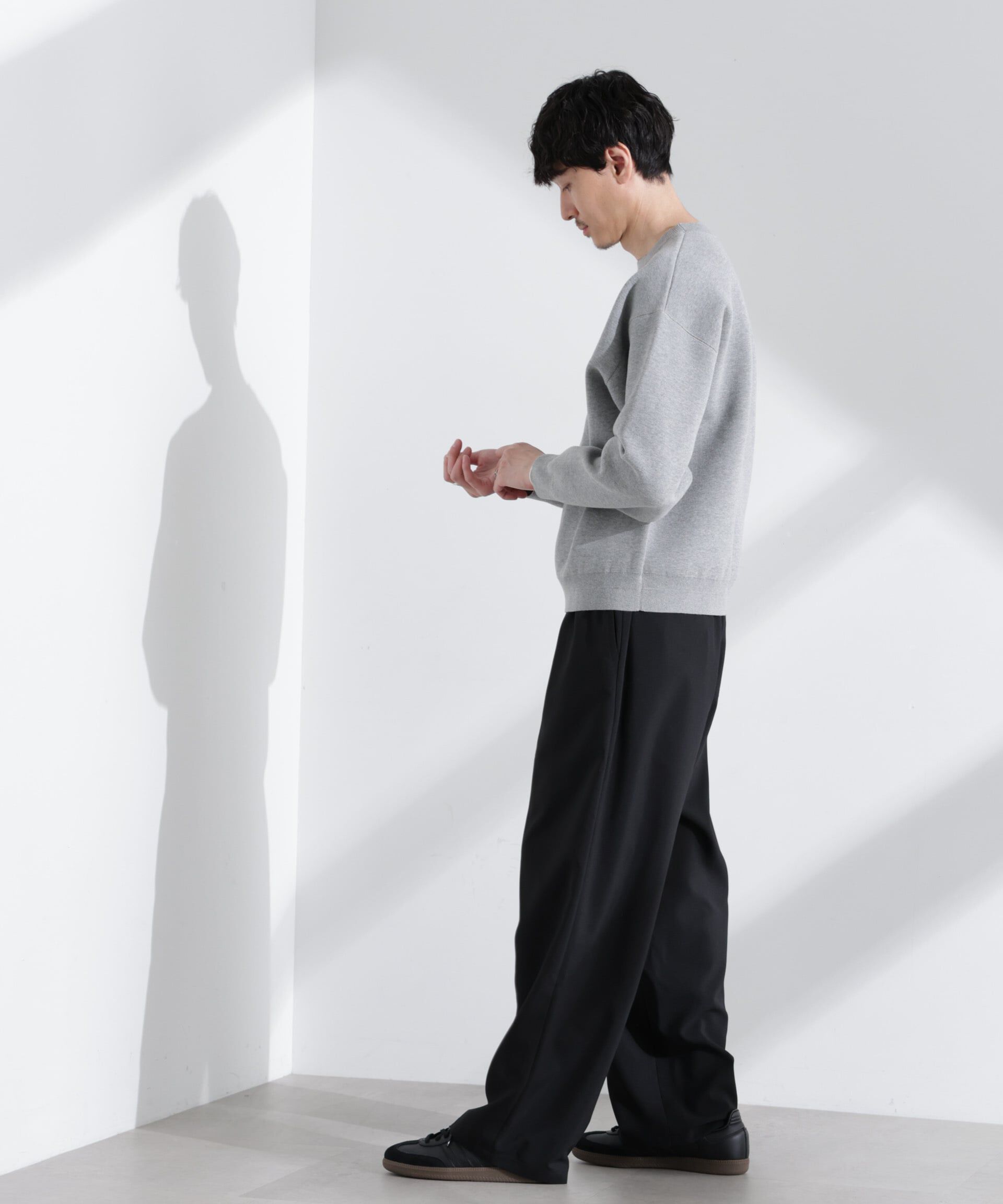 nano･universe「「大人のスウェット」スウェットライク接結クルーネックニット」|ニット・セーター|