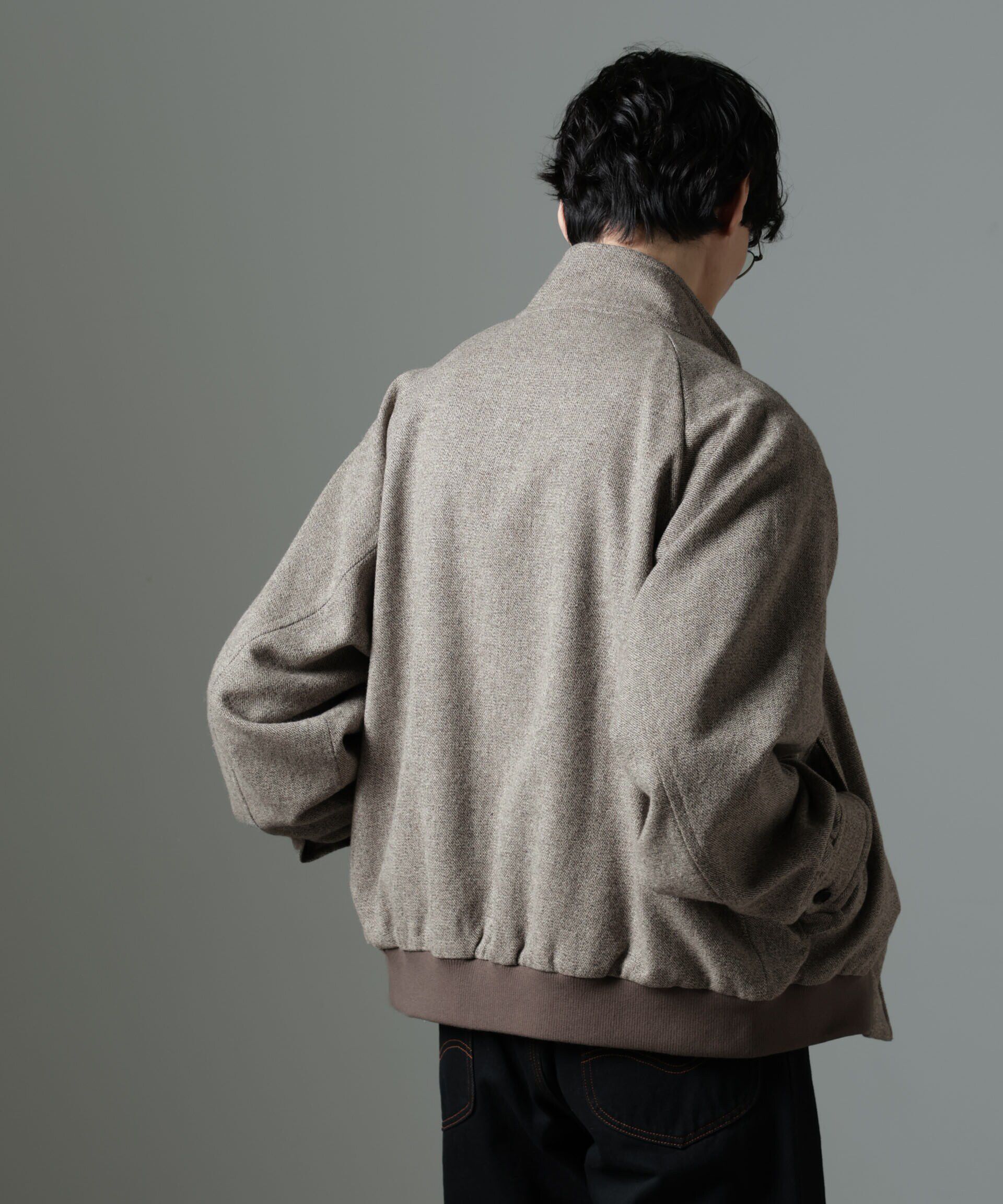 nano･universe「ツイードハリントンジャケット」|ブルゾン・スタジャン|