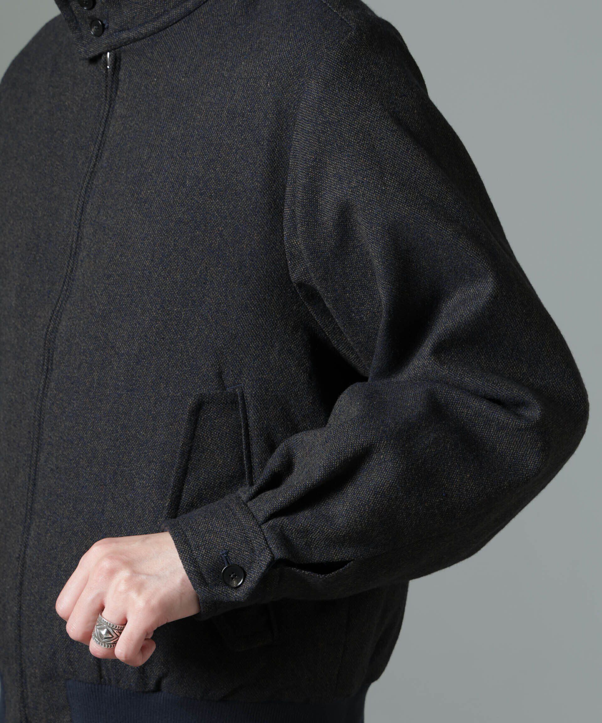 nano･universe「ツイードハリントンジャケット」|ブルゾン・スタジャン|