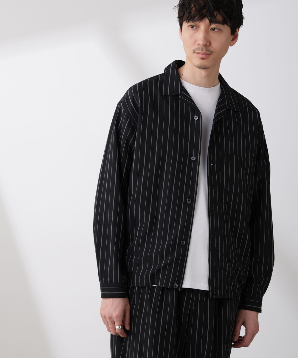 nano･universe「リネンブレンドピンストライプブルゾン（セットアップ可）」|ブルゾン・スタジャン|