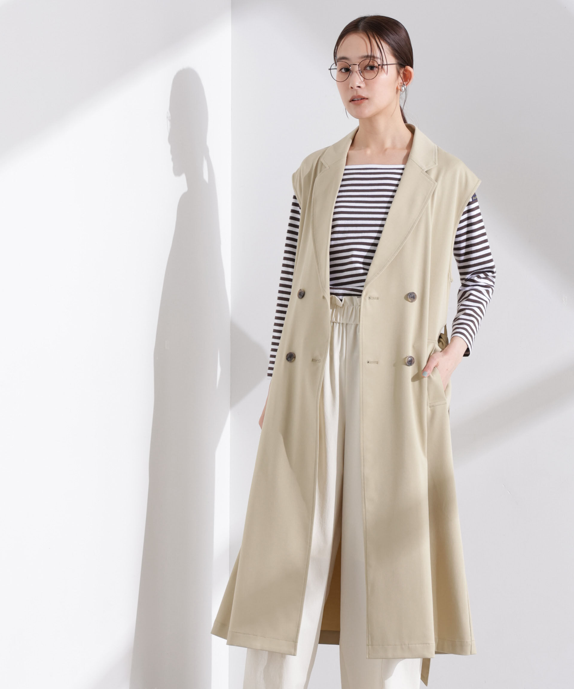 nano･universe「ダブルボタンロングジレ」|テーラードジャケット|